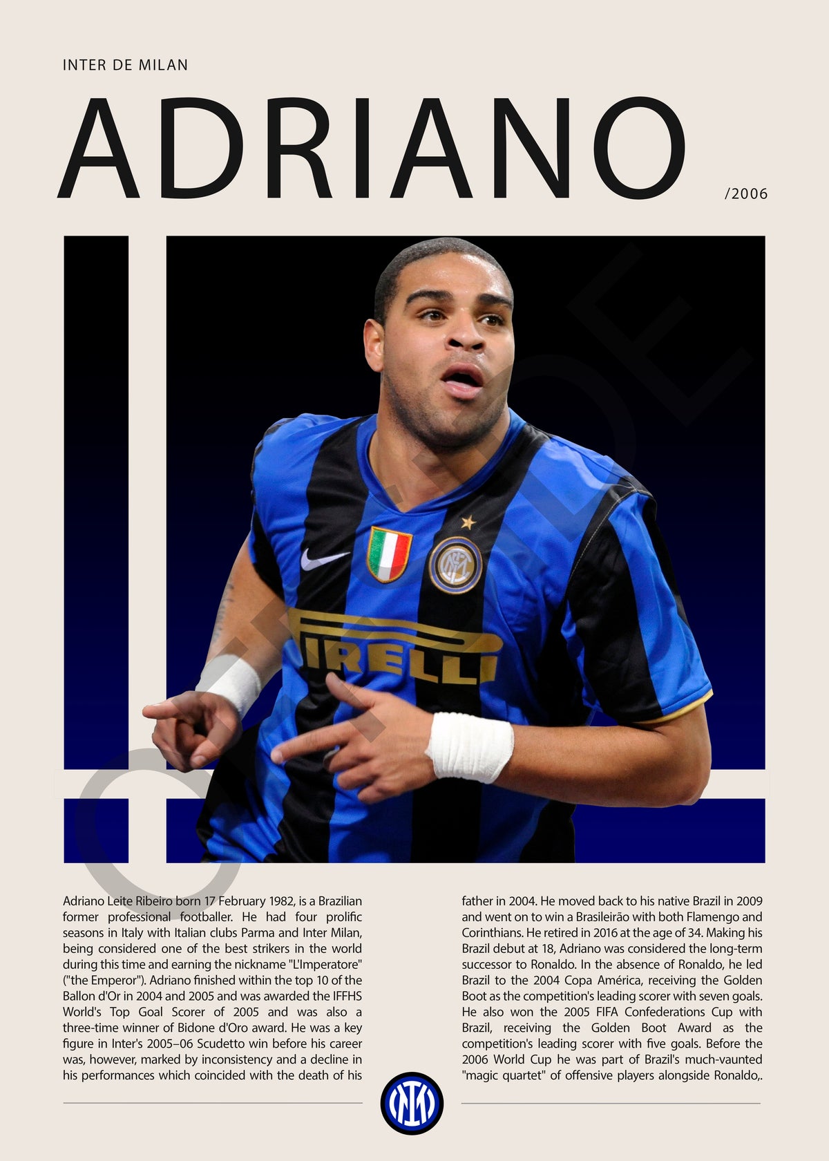 Adriano Leite "El Emperador" en Inter de Milan Temporada 2006