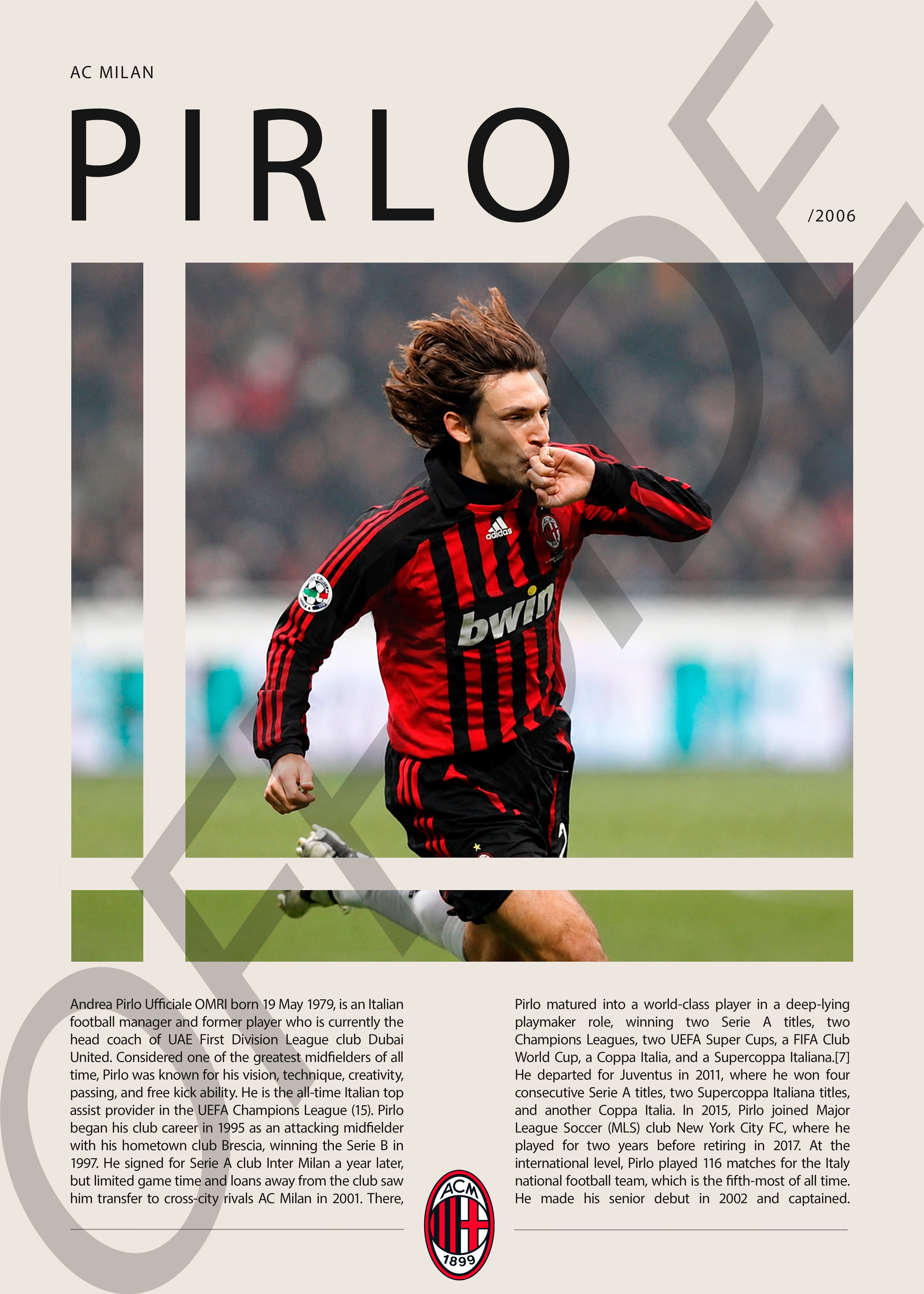 Adrea Pirlo "El Arquitecto" en AC Milan Temporada 2006