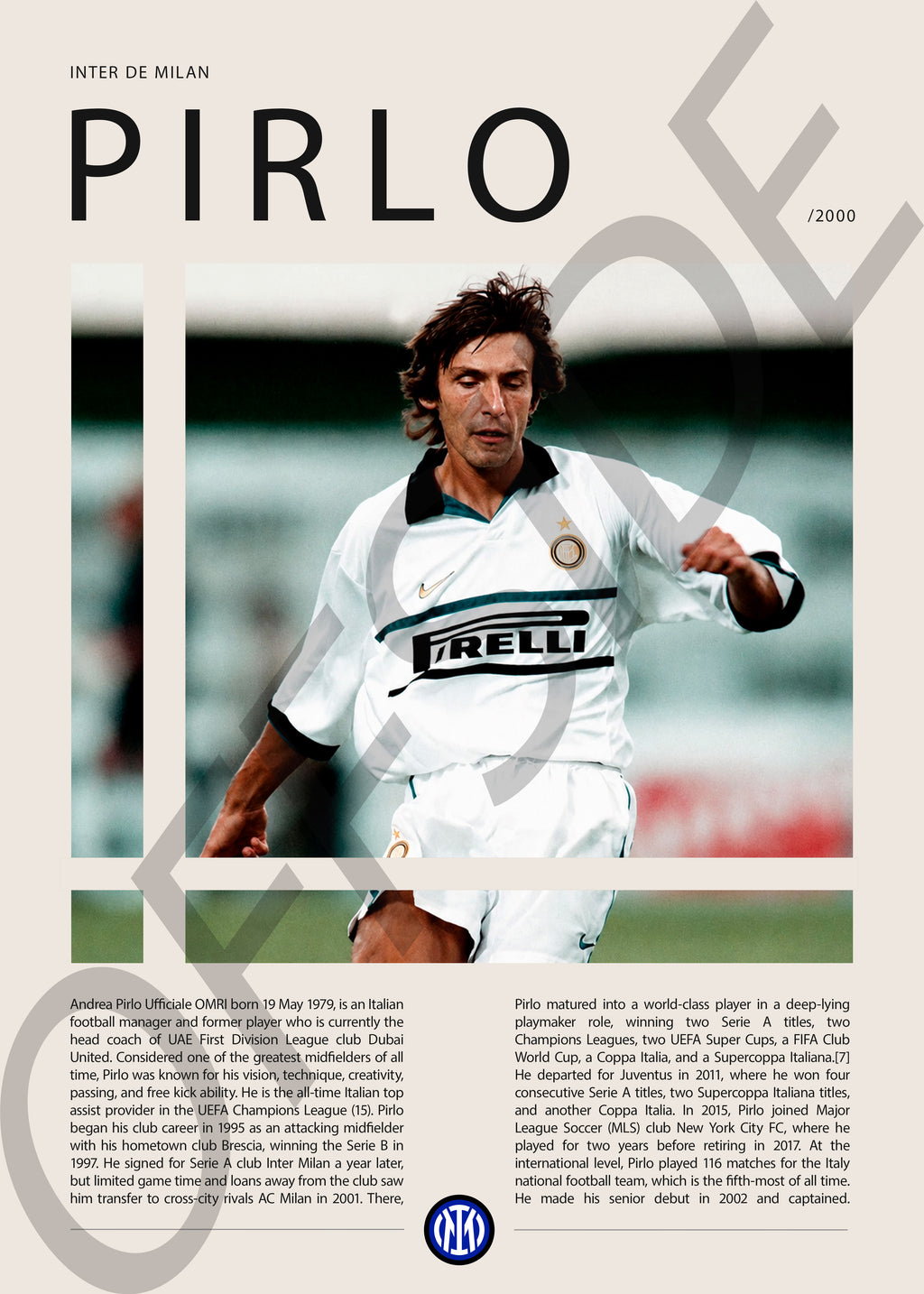 Adrea Pirlo "El Arquitecto" en Inter de Milan Temporada 2000