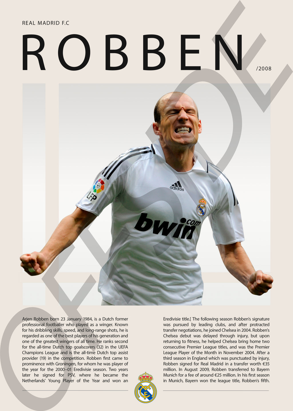 Arjen Robben "Robben" en Real Madrid Temporada 2008