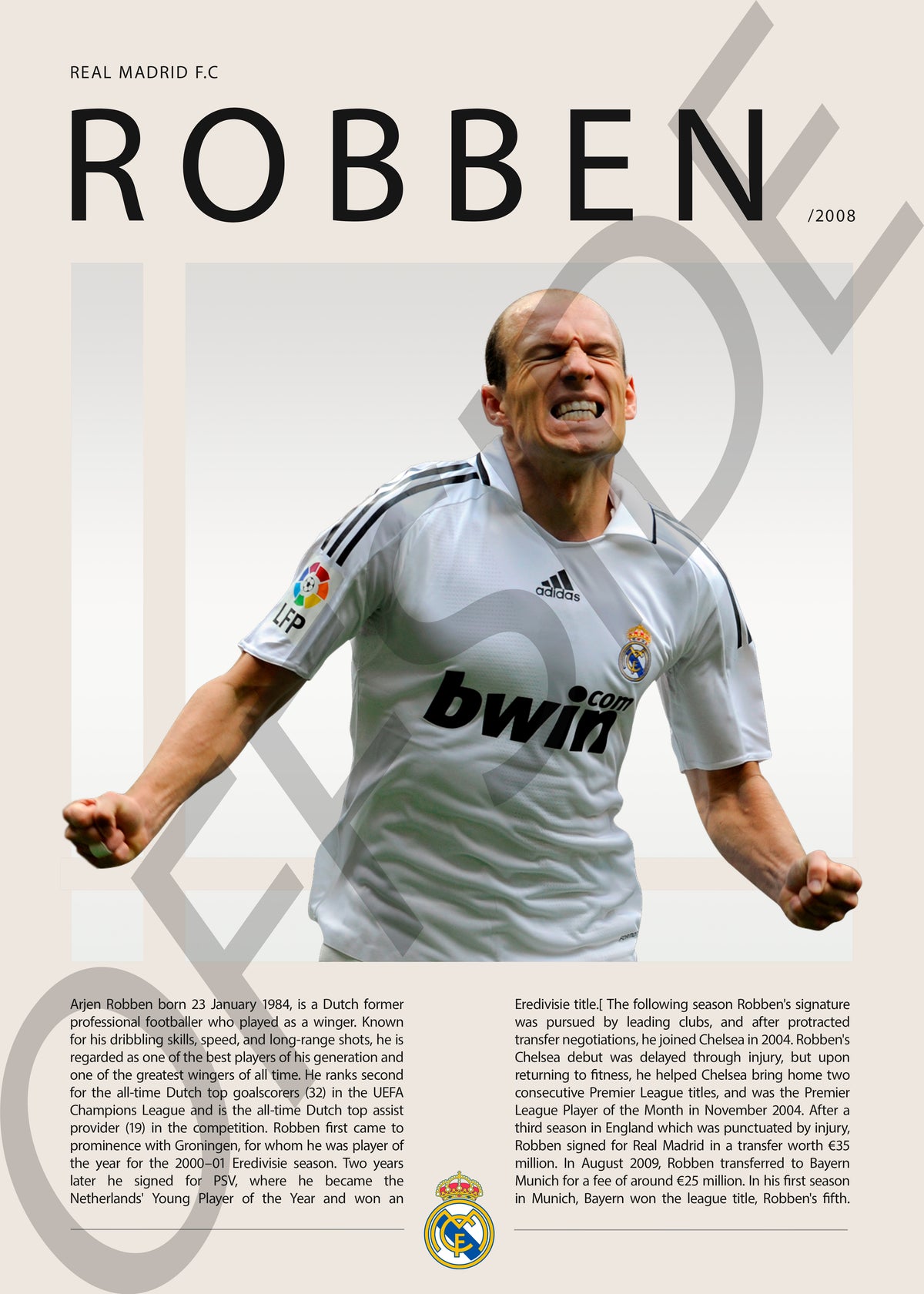 Arjen Robben "Robben" en Real Madrid Temporada 2008