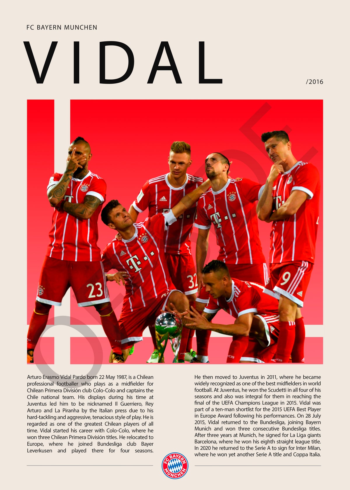 Arturo Vidal "El King" Bayern Munich Celebración Supercopa de Alemania 2017