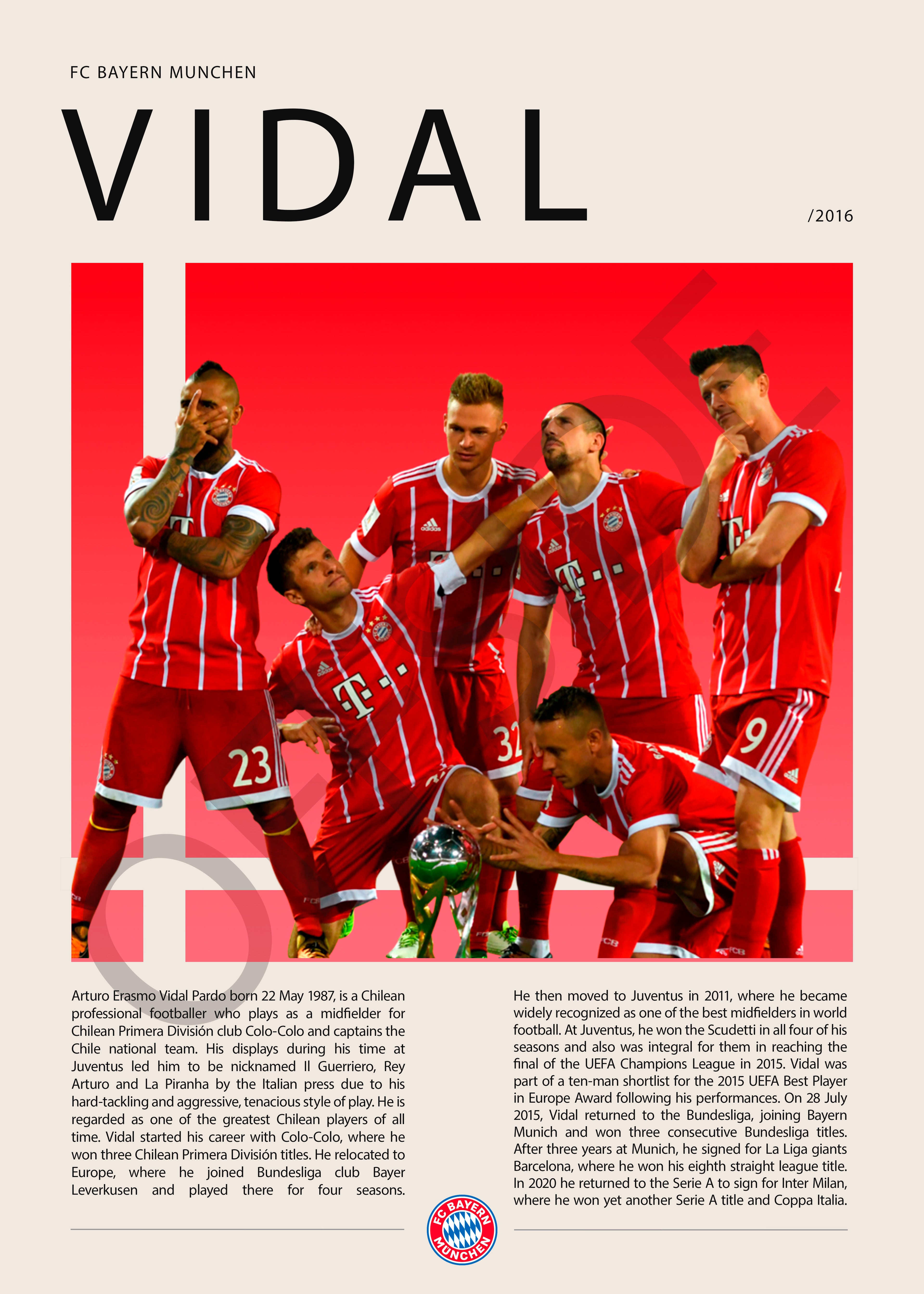 Arturo Vidal "El King" Bayern Munich Celebración Supercopa de Alemania 2017