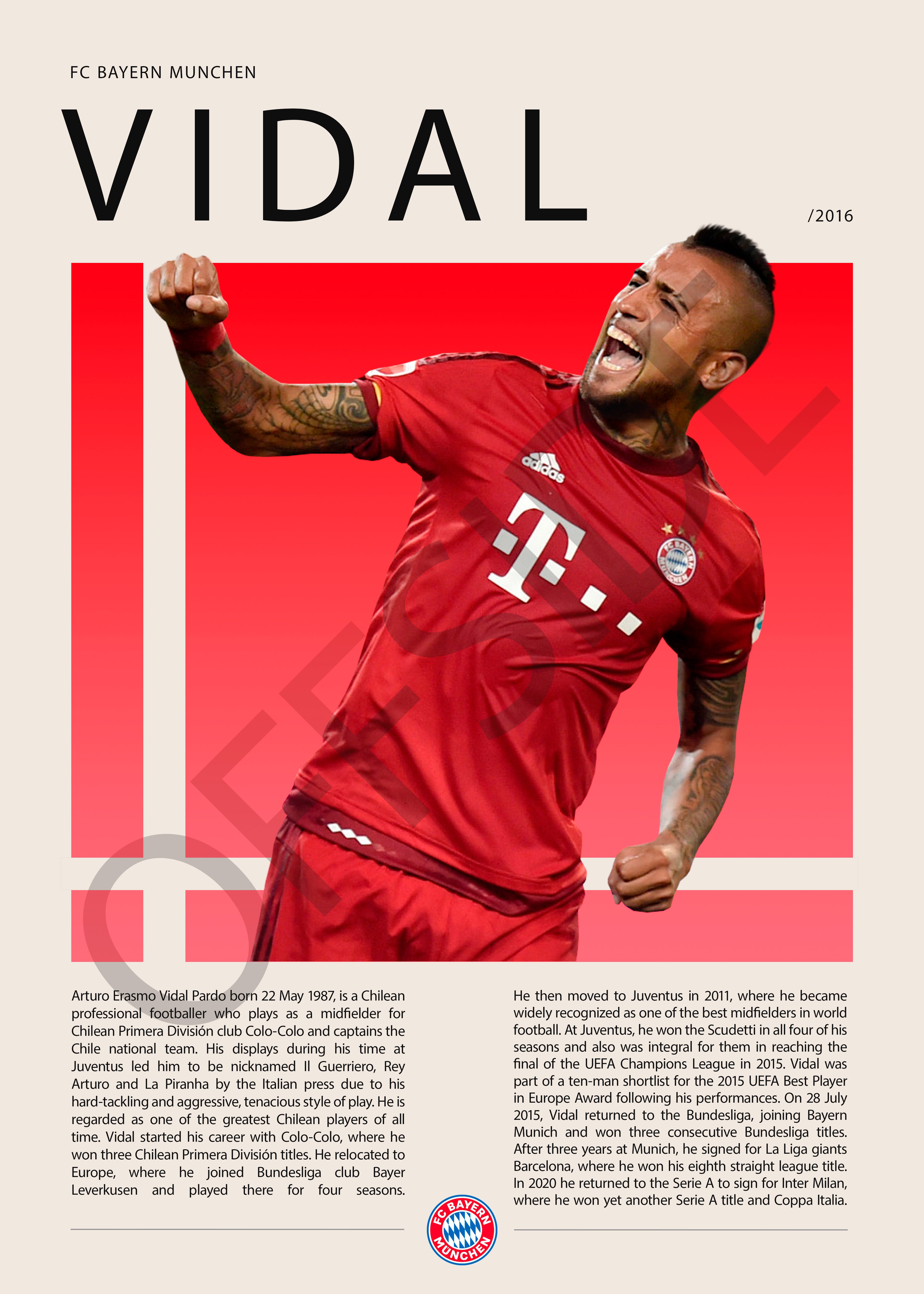 Arturo Vidal "El King" Bayern Munich Celebrando Gol vs Augsburg