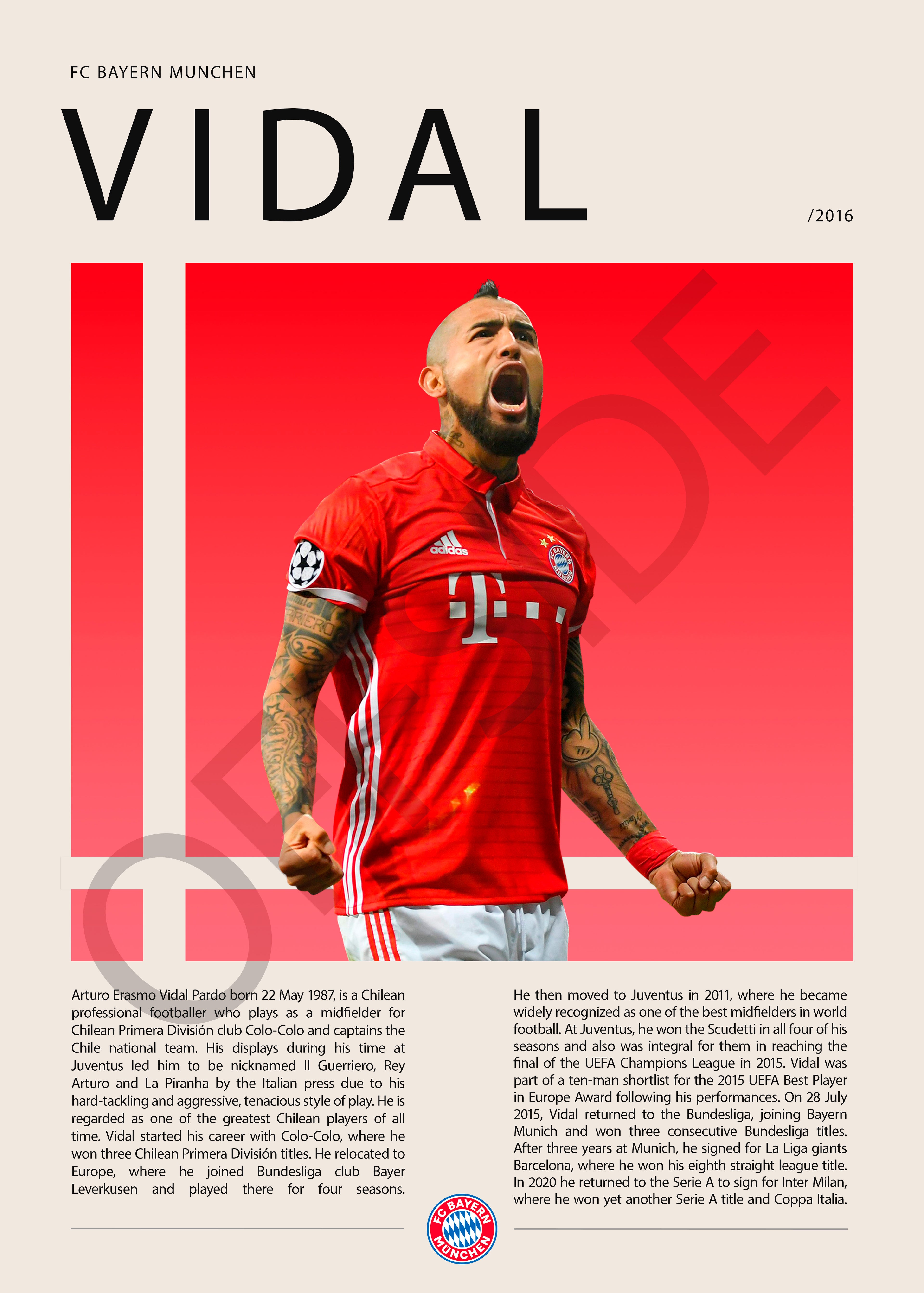 Arturo Vidal "El King" Bayern Munich Celebrando Gol Champions League
