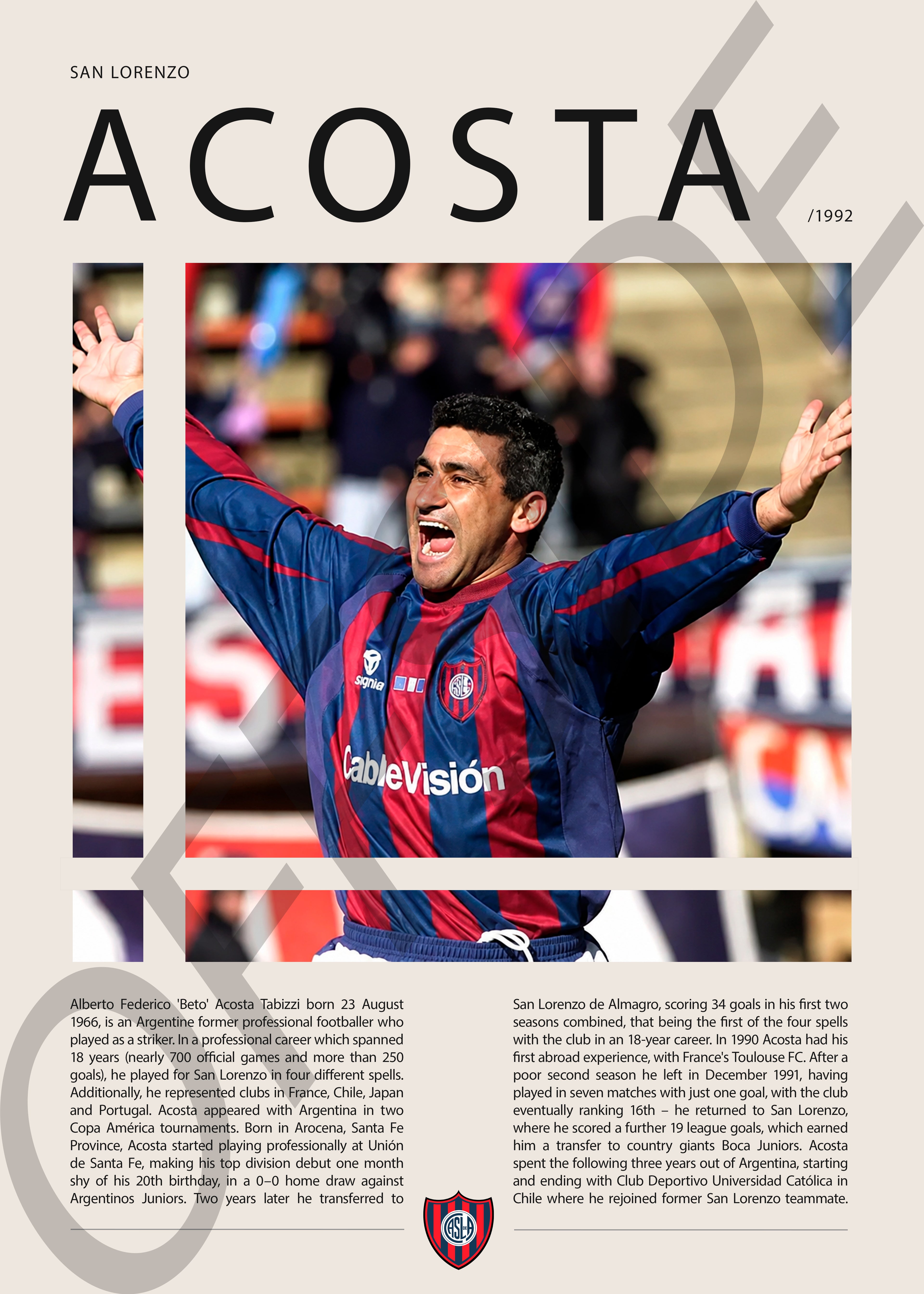 Beto Acosta "El Beto" en San Lorenzo Temporada 1992