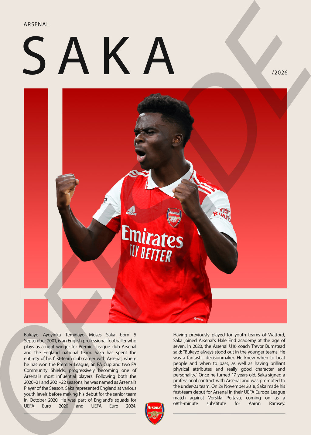 Bukayo Saka "Saka" en Arsenal Temporada 2026