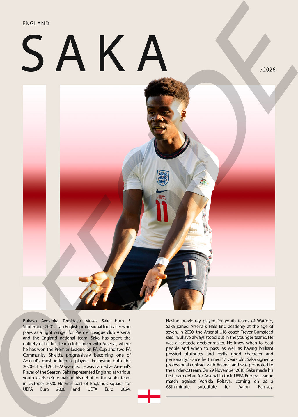 Bukayo Saka "Saka" en Inglaterra Clasificatorias 2026