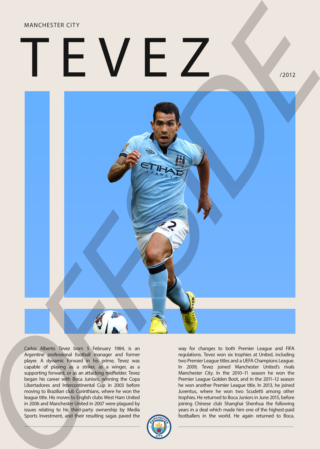 Carlos Tevez "El Apache" en Manchester City Temporada 2012
