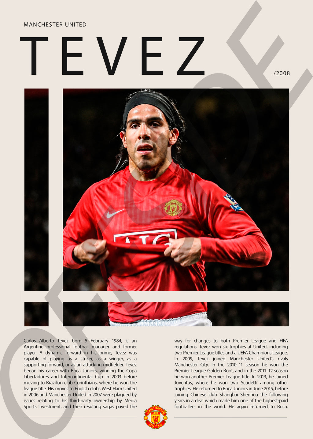 Carlos Tevez "El Apache" en Manchester United Temporada 2008