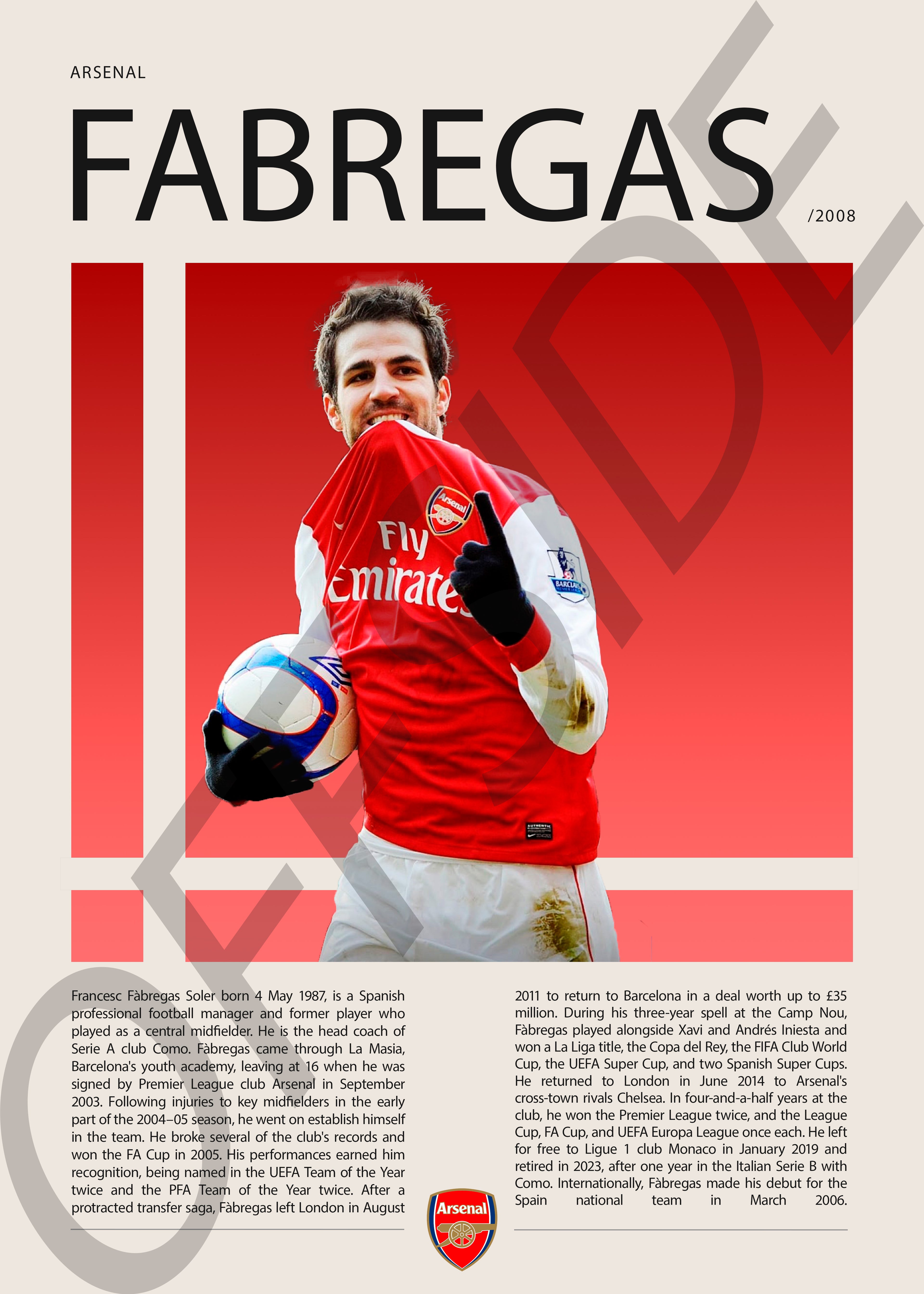 Cesc Fabregas "Cesc" en Arsenal Temporada 2008