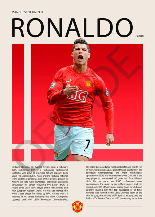 Cristiano Ronaldo "CR7" Campeón Champions League 2008 Manchester United