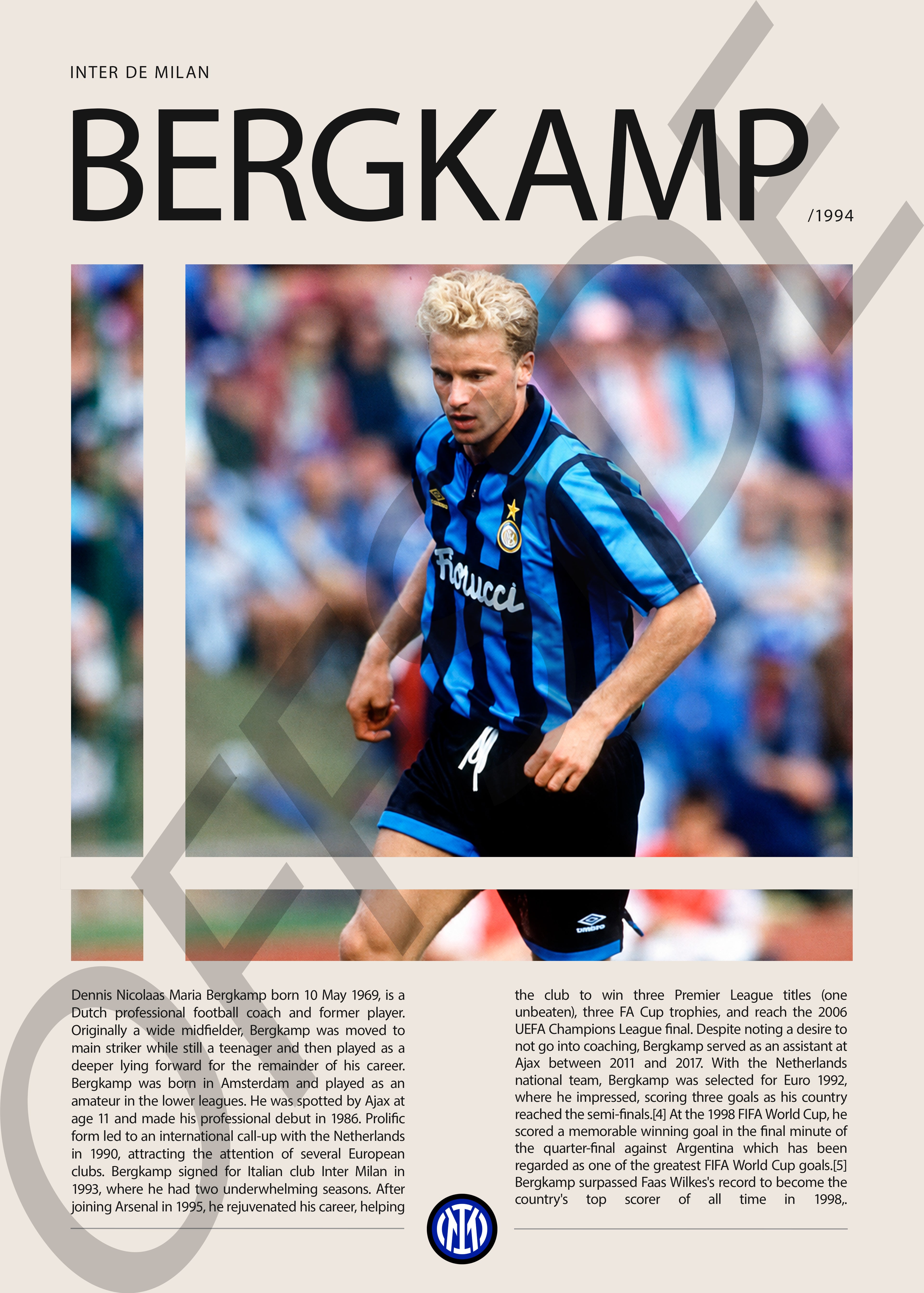 Dennis Bergkamp "El holandés que no vuela" en Inter de Milan Temporada 1994