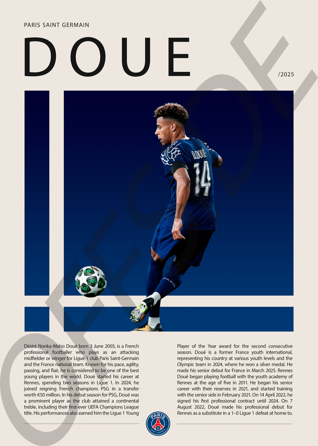 Desire Doue "Doue" en PSG Temporada 2025