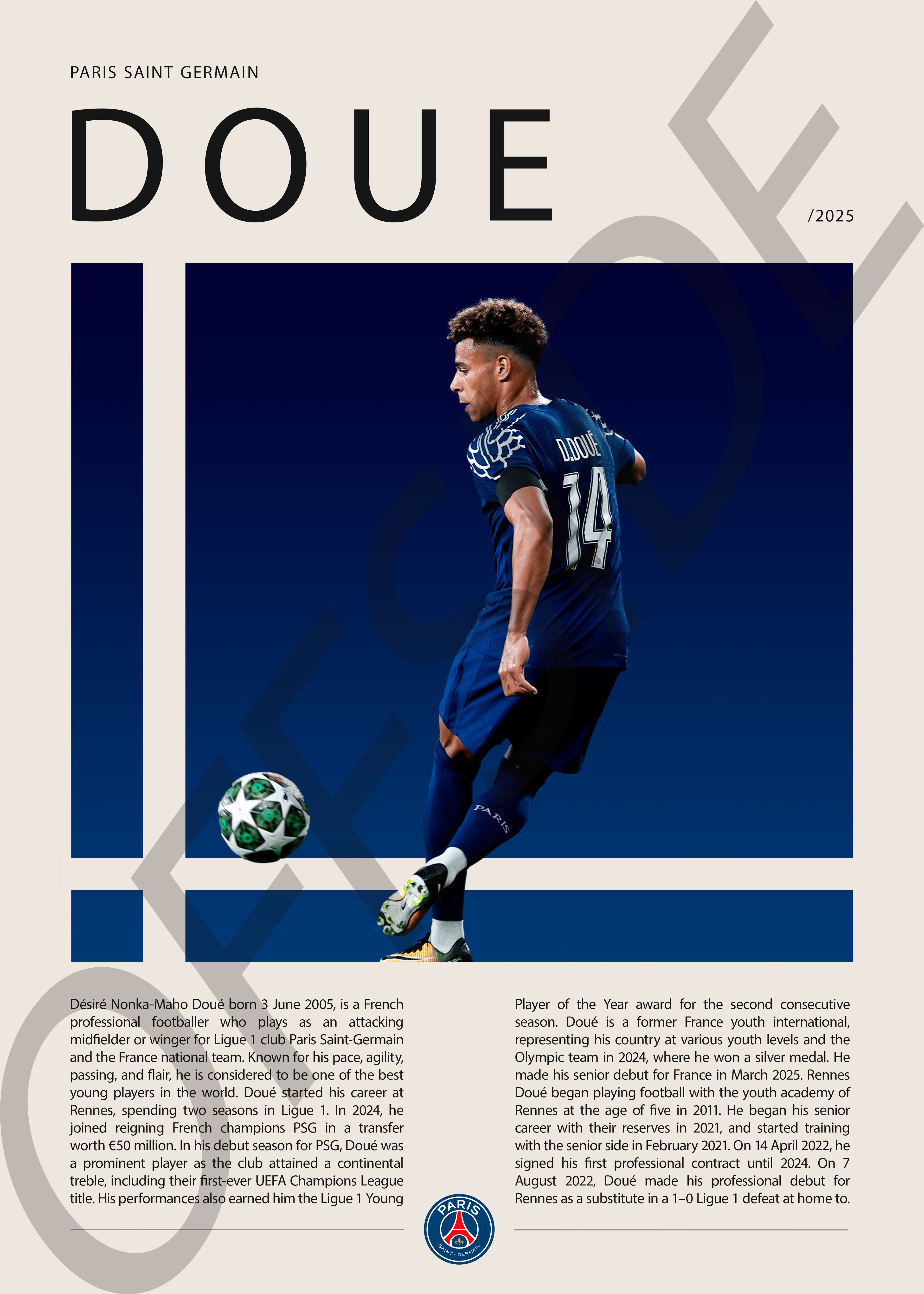 Desire Doue "Doue" en PSG Temporada 2025