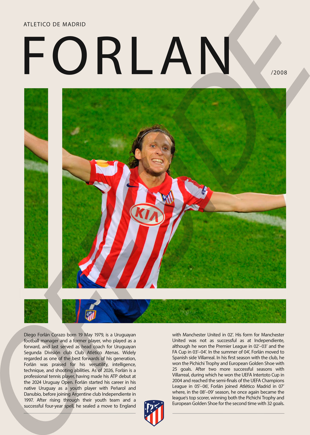 Diego Forlan "Cachavacha" en Atletico de Madrid Temporada 2008
