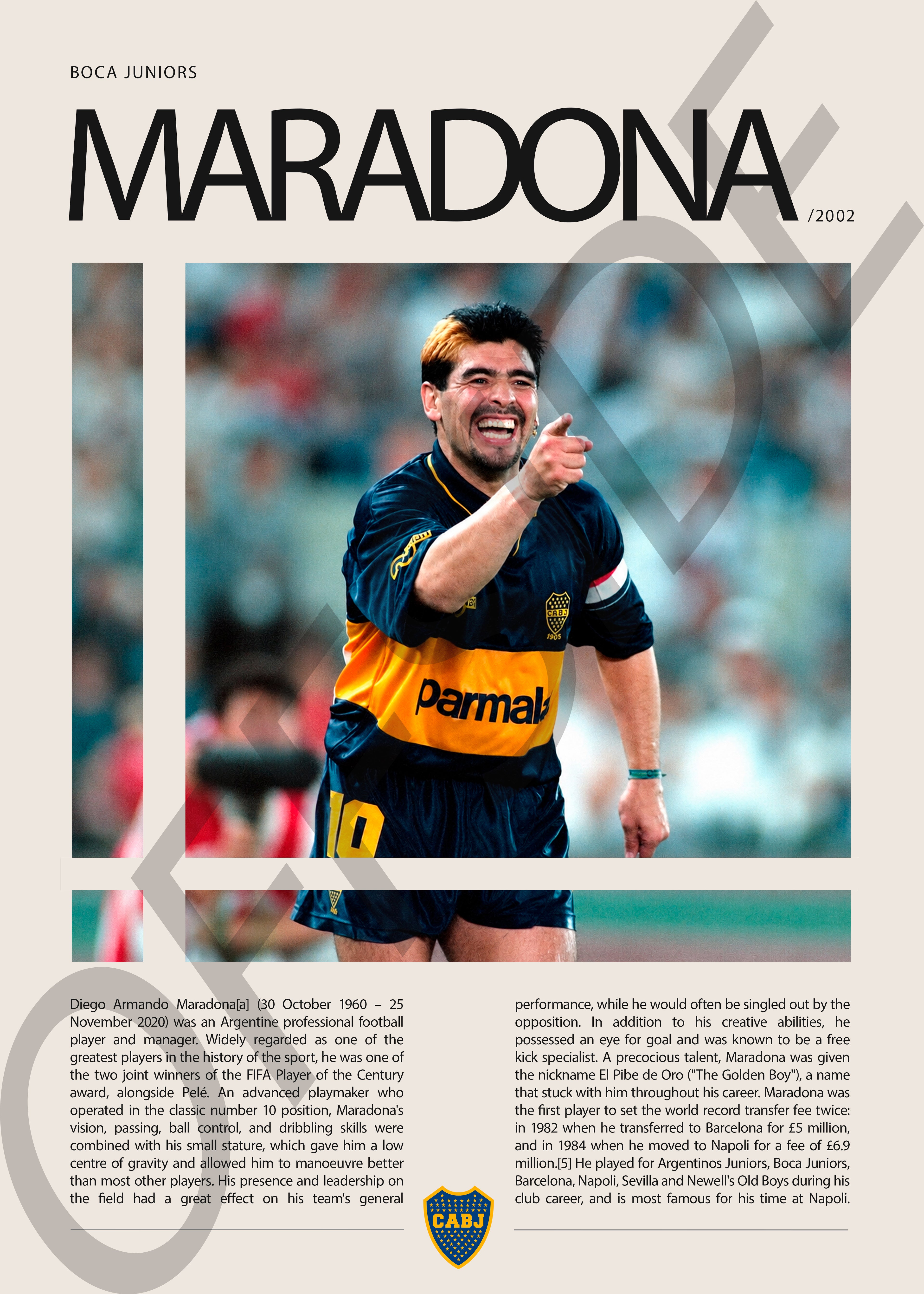 Diego Armando Maradona "Pelusa" en Boca Junior Temporada 2002