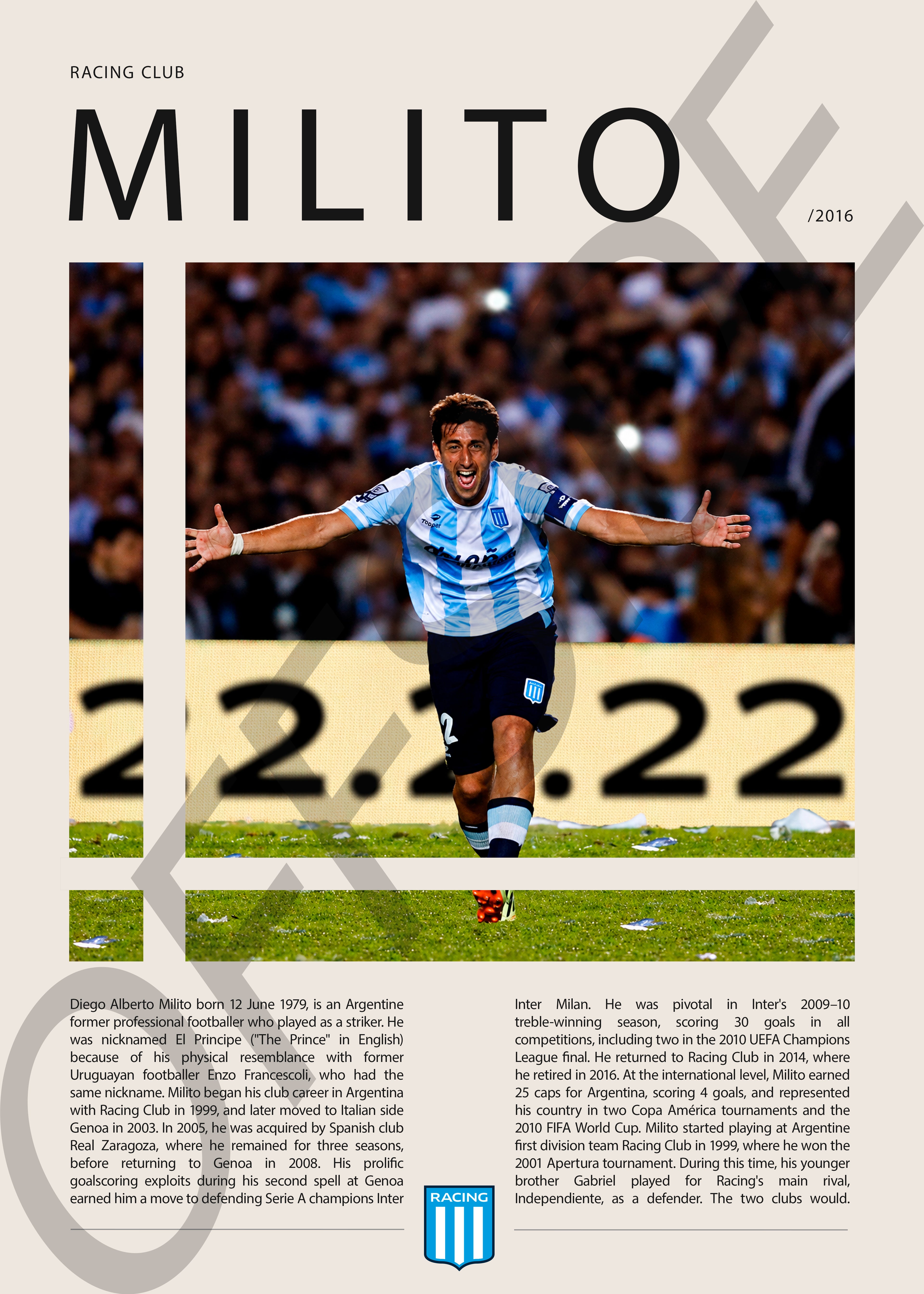 Diego Milito "El Principe" en Racing Temporada 2016