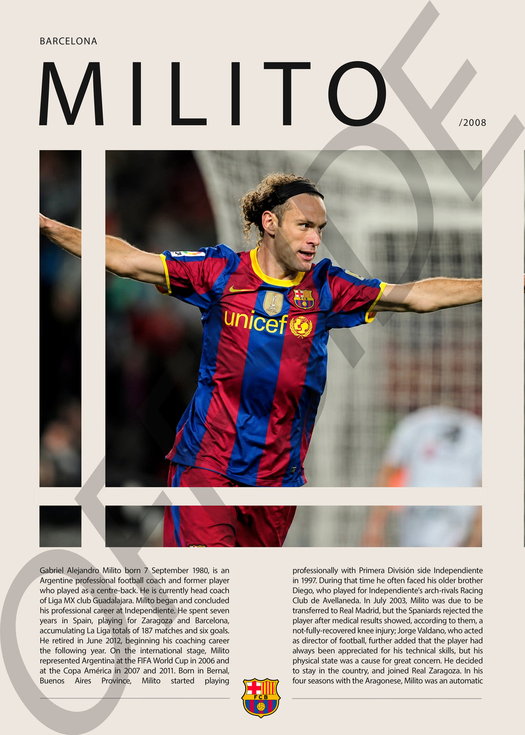 Gabriel Milito "Gaby" en Barcelona Temporada 2008
