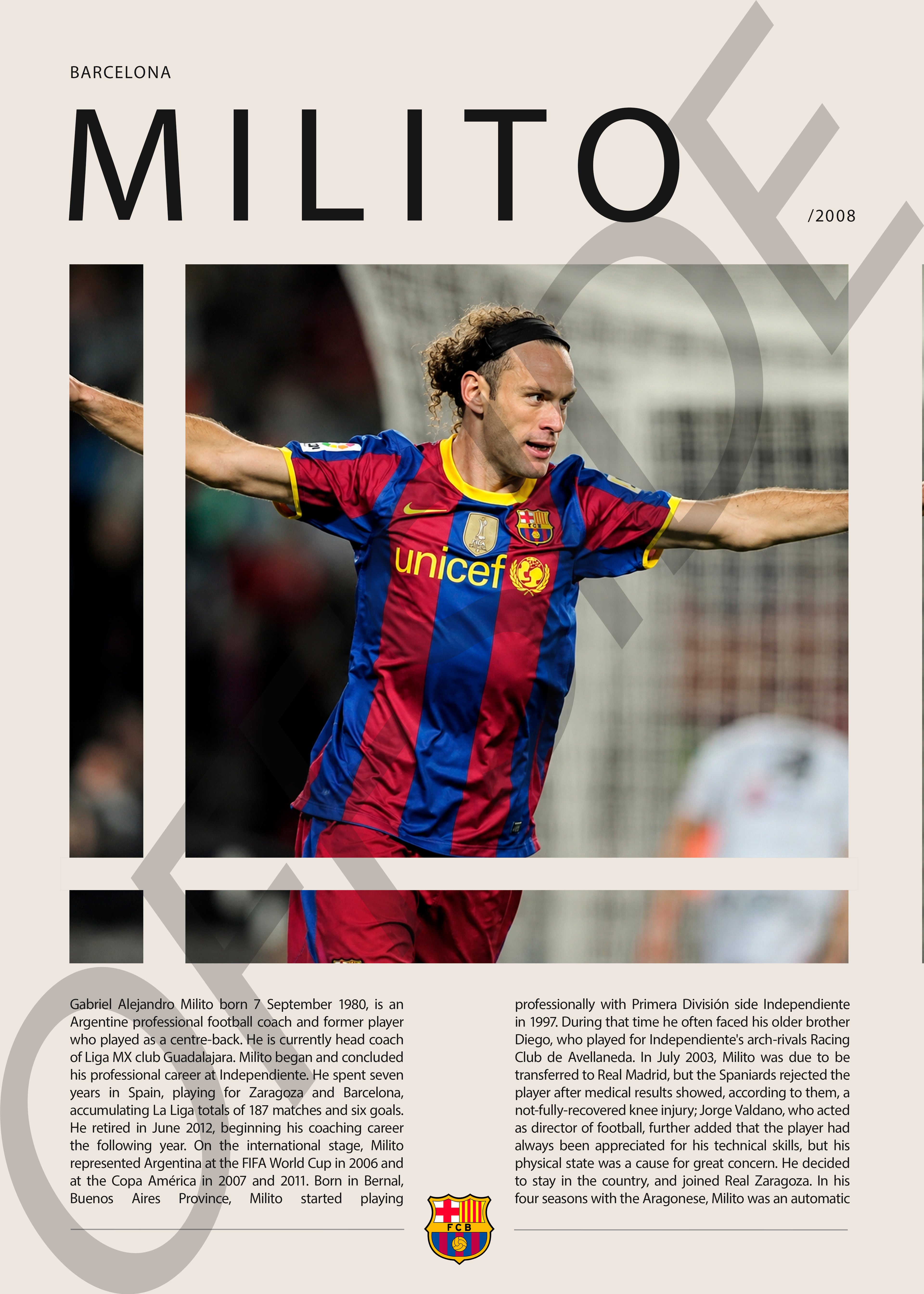 Gabriel Milito "Gaby" en Barcelona Temporada 2008