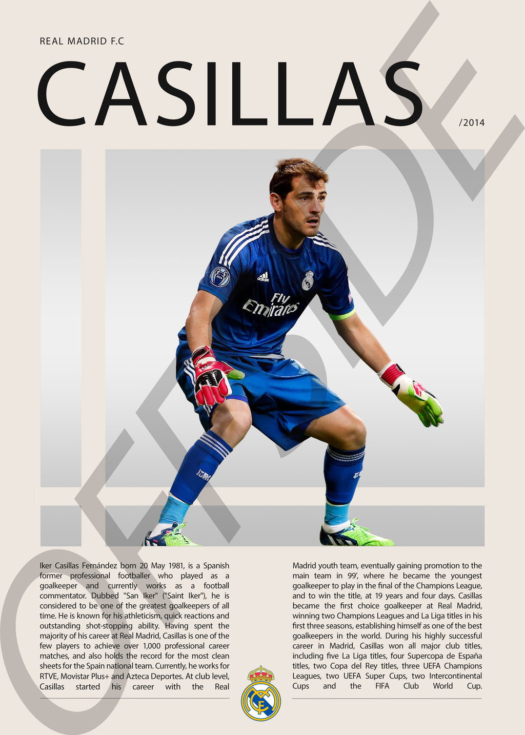 Iker Casillas "Iker" en Real Madrid Temporada 2014