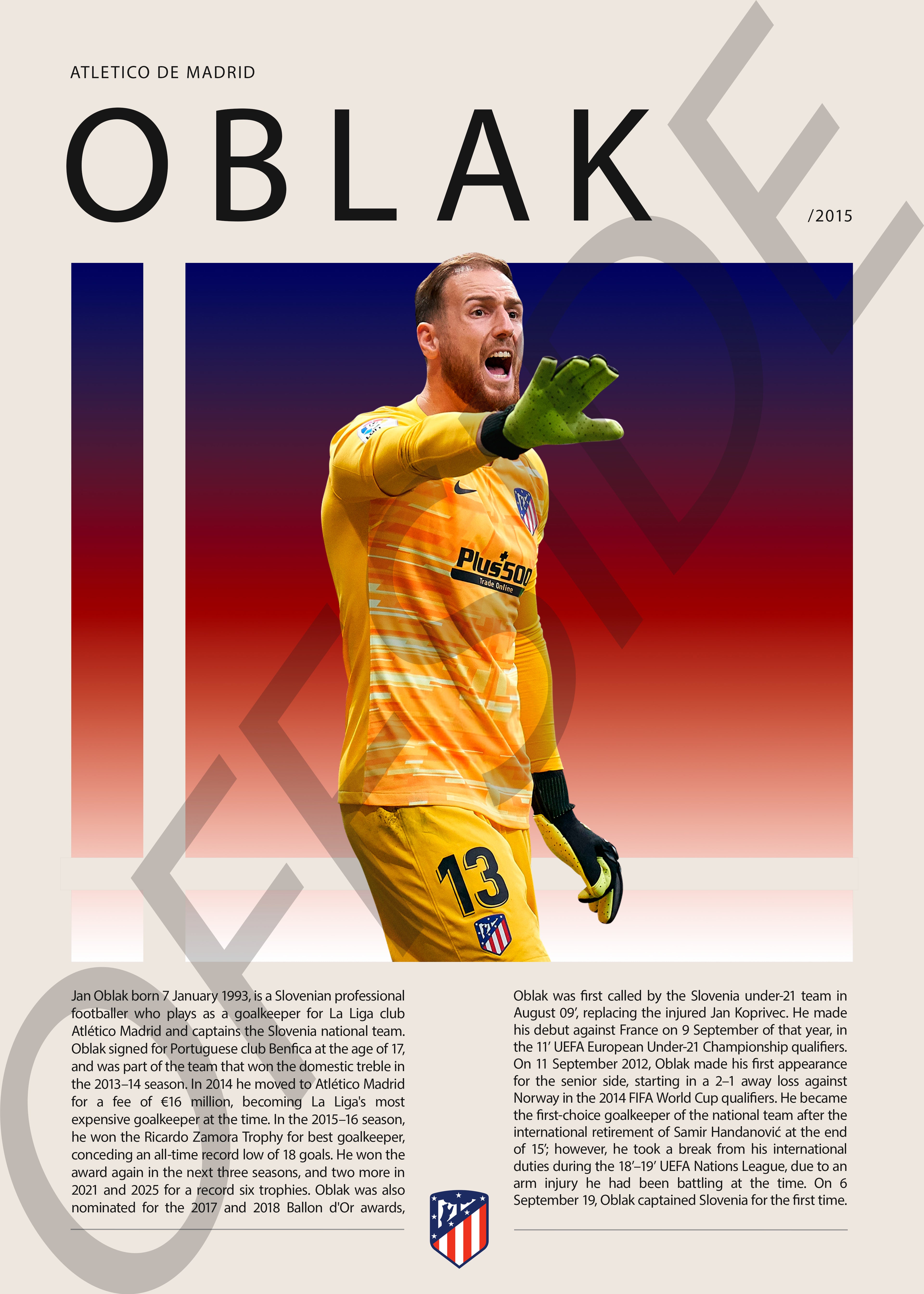 Jan Oblak "Oblak" en Atletico de Madrid Temporada 2015