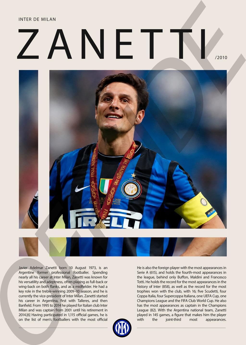 Javier Zanetti "El Pupi" en Inter de Milan Temporada 2010