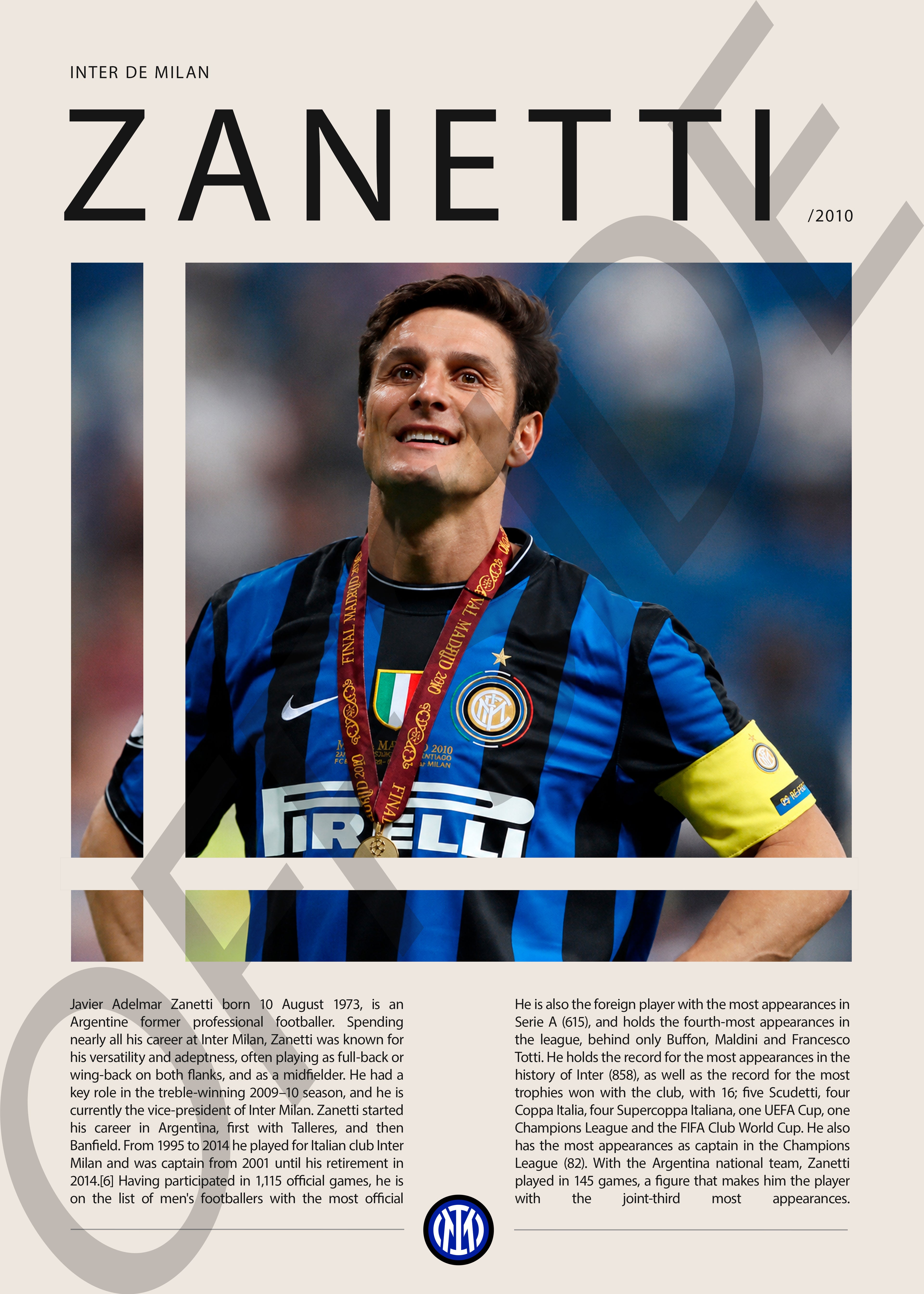 Javier Zanetti "El Pupi" en Inter de Milan Temporada 2010