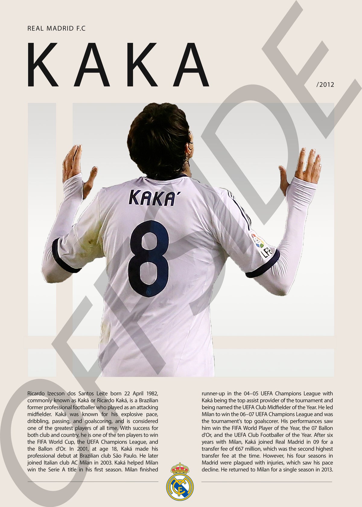 Ricardo Kaka "Kaka" en Real Madrid Temporada 2012