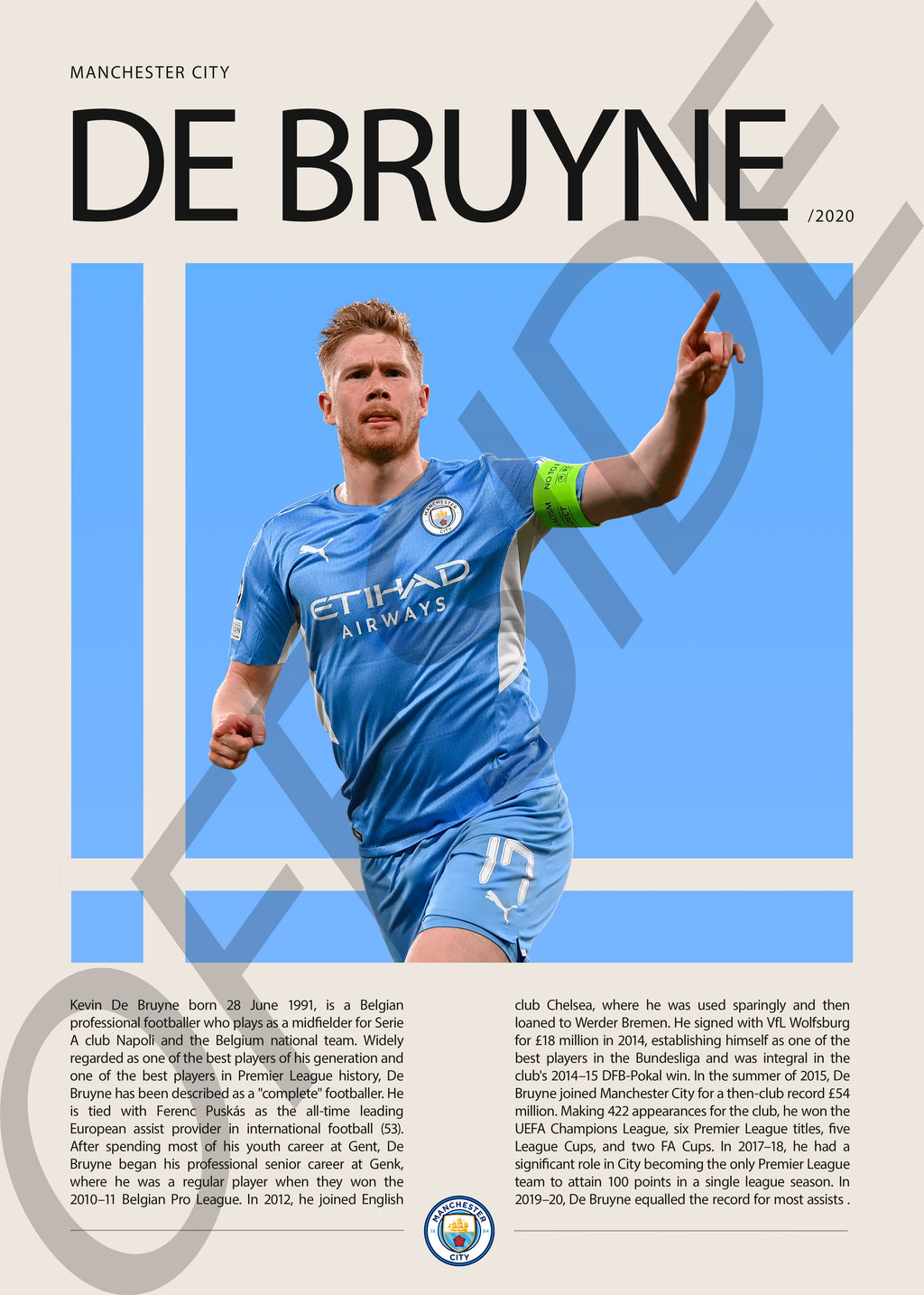 Kevin De Bruyne "KDB" en Manchester City Temporada 2020
