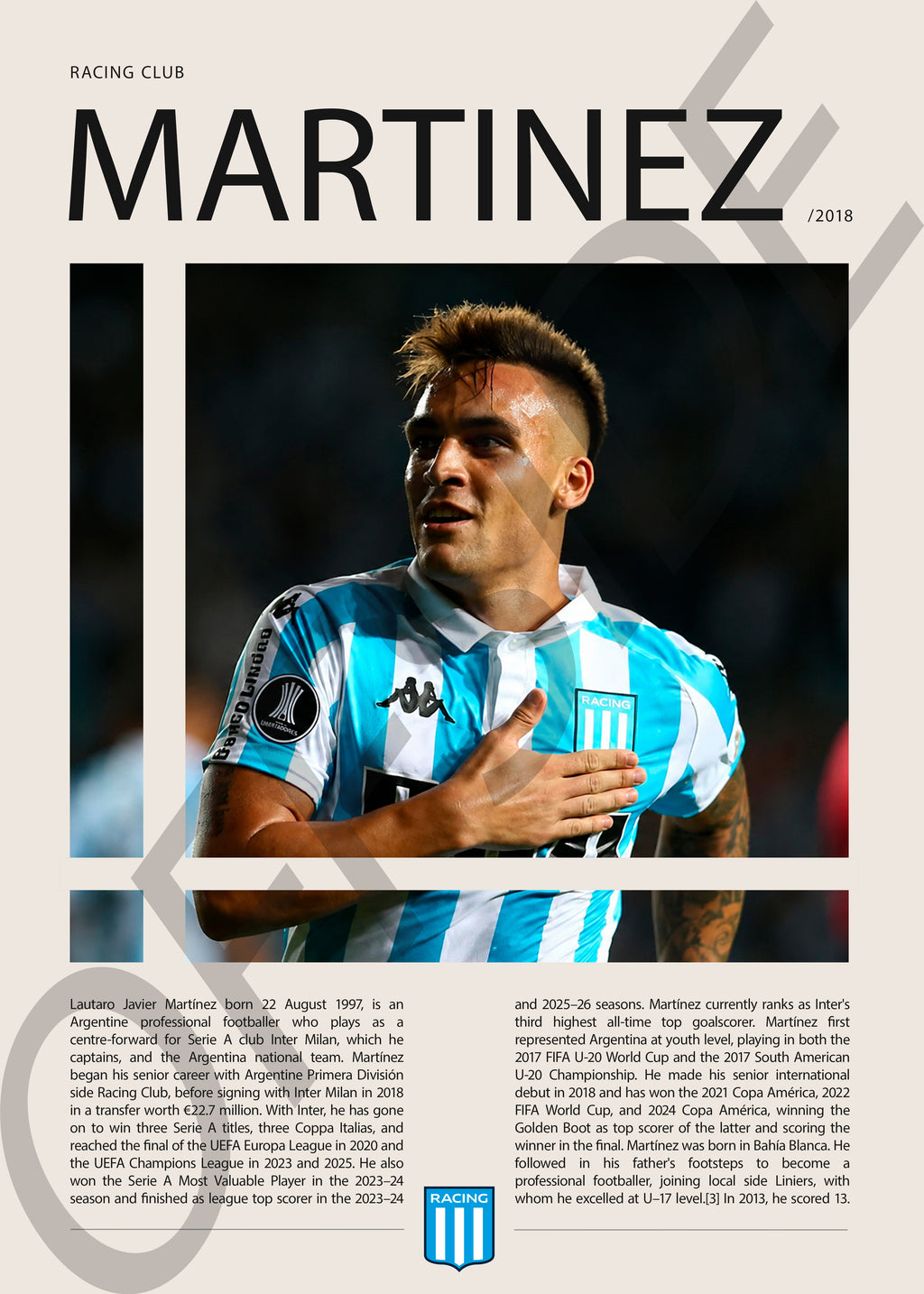 Lautaro Martinez "El Toro" en Racing Temporada 2018