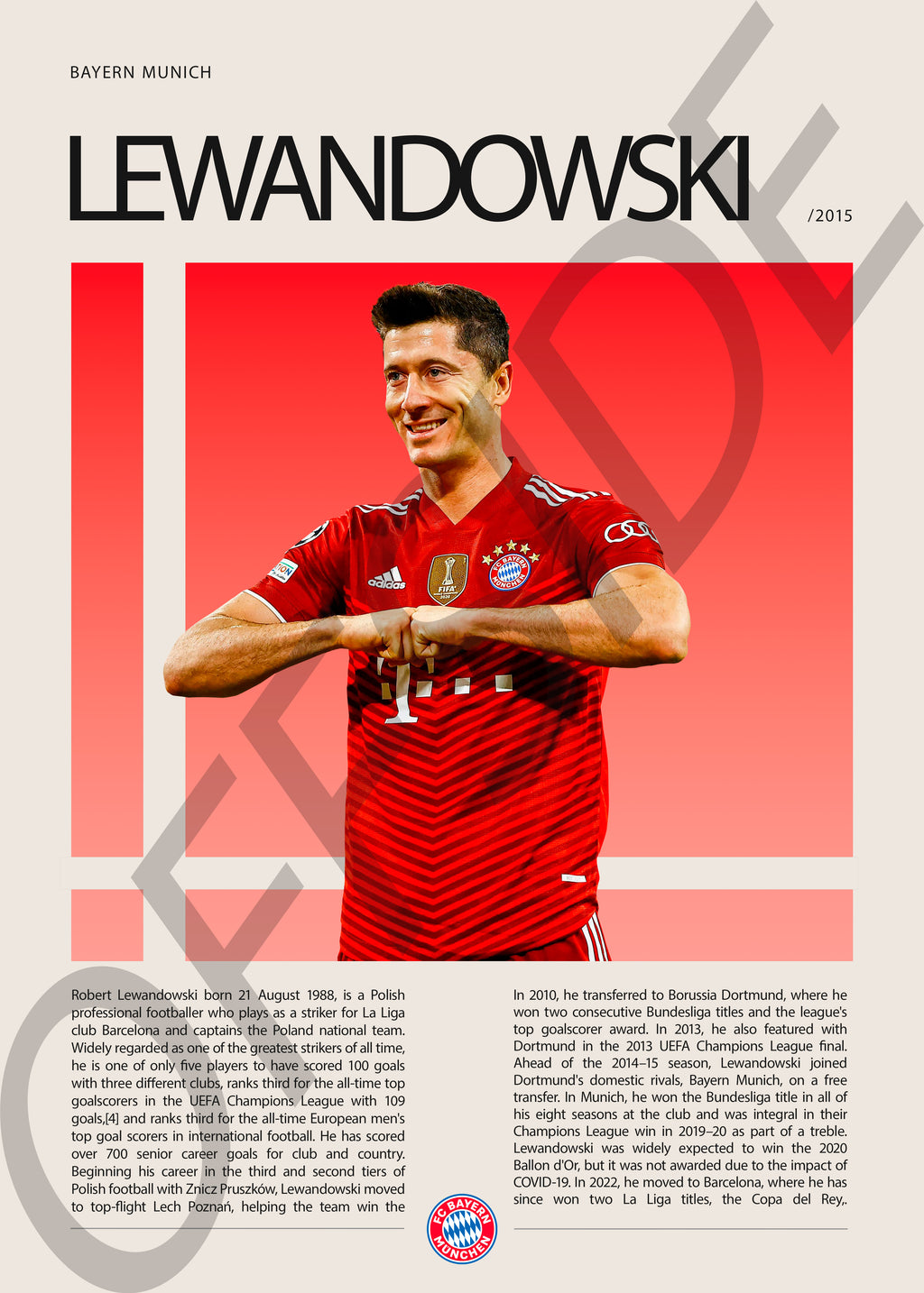 Robert Lewandoski "Lewy" en Bayern Munich Temporada 2015