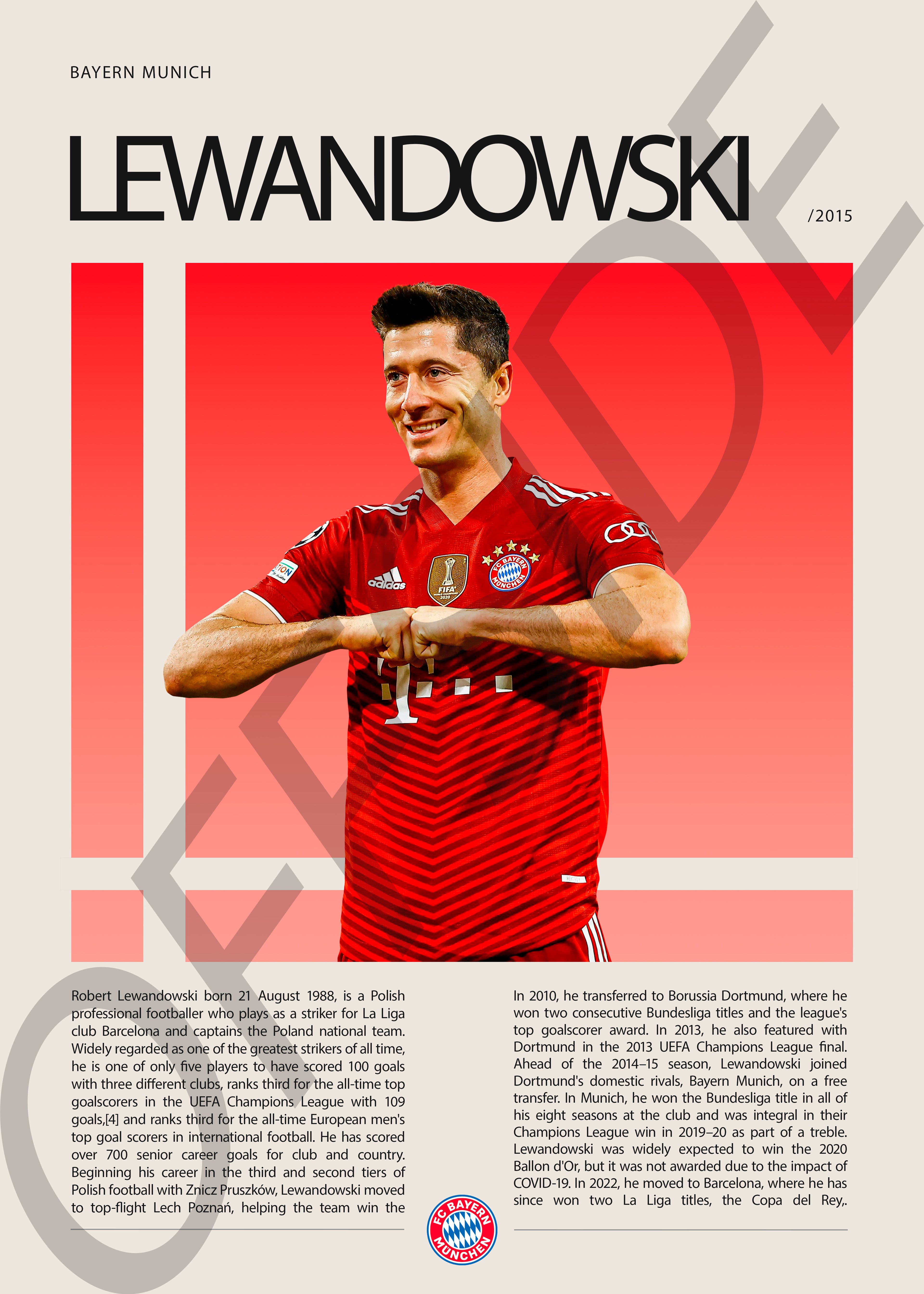 Robert Lewandoski "Lewy" en Bayern Munich Temporada 2015