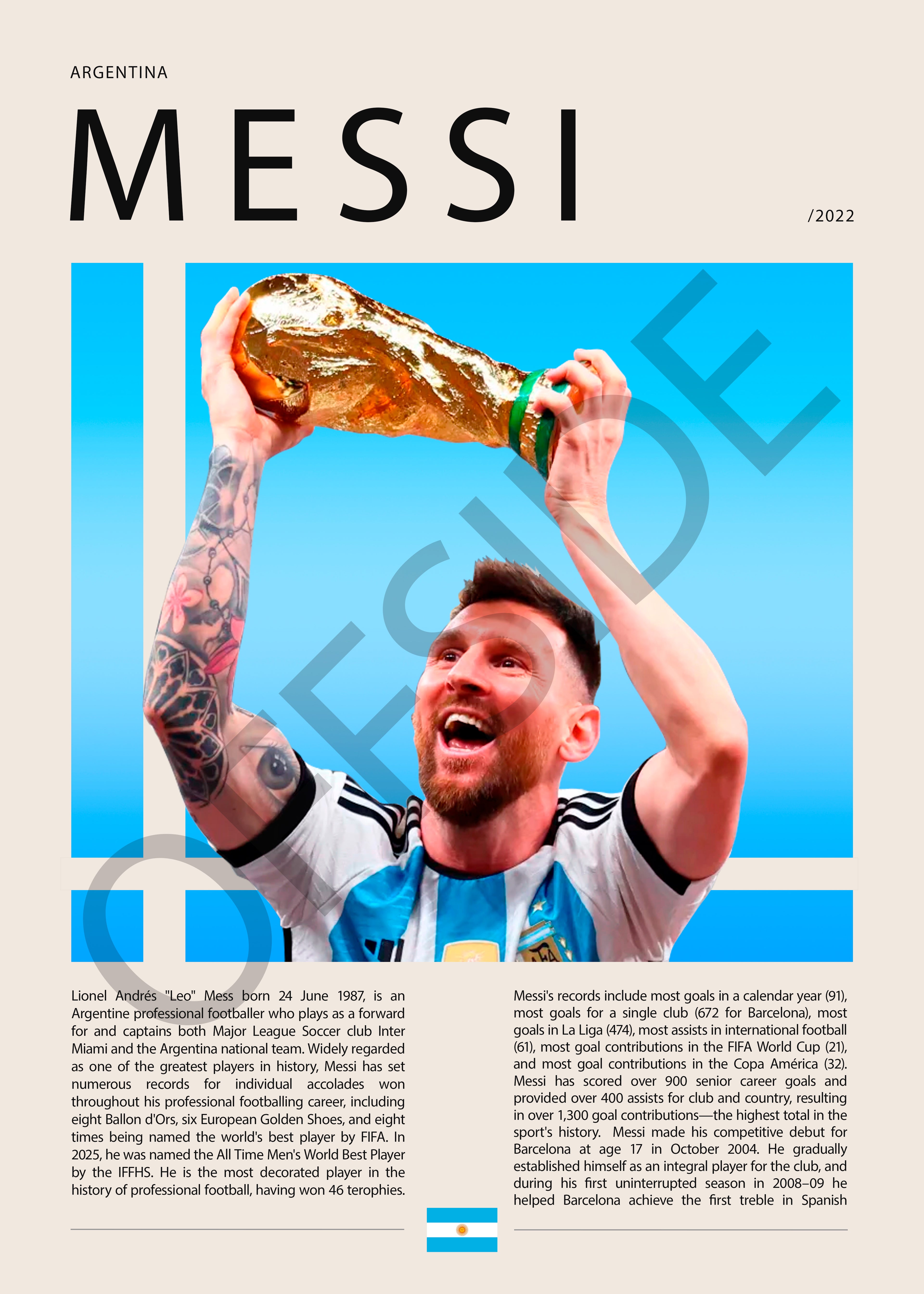 Lionel Messi "La Pulga" Seleccion Argentina Campeón del Mundo Qatar 2022
