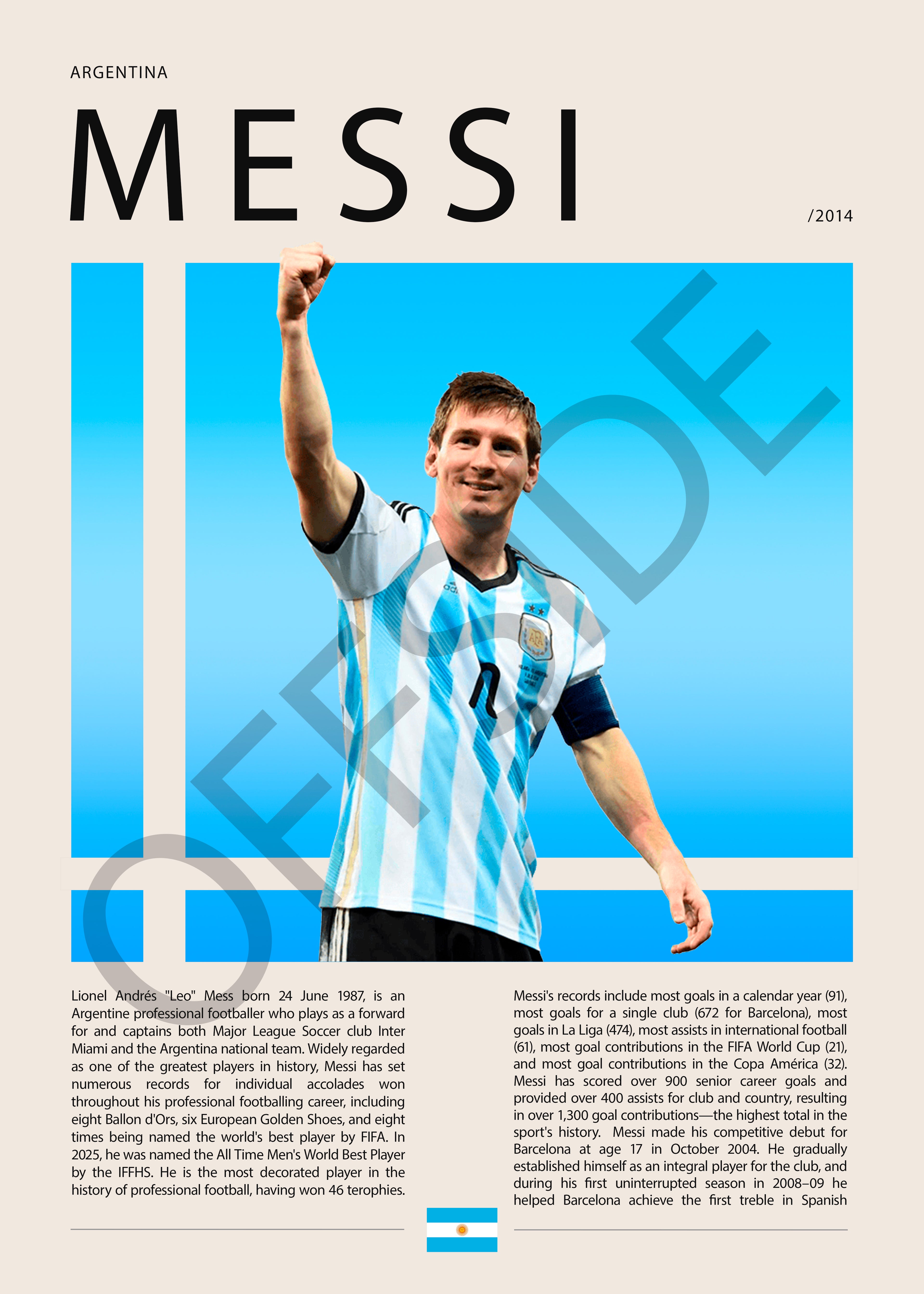 Lionel Messi "La Pulga" Seleccion Argentina Mundial Brasil 2014