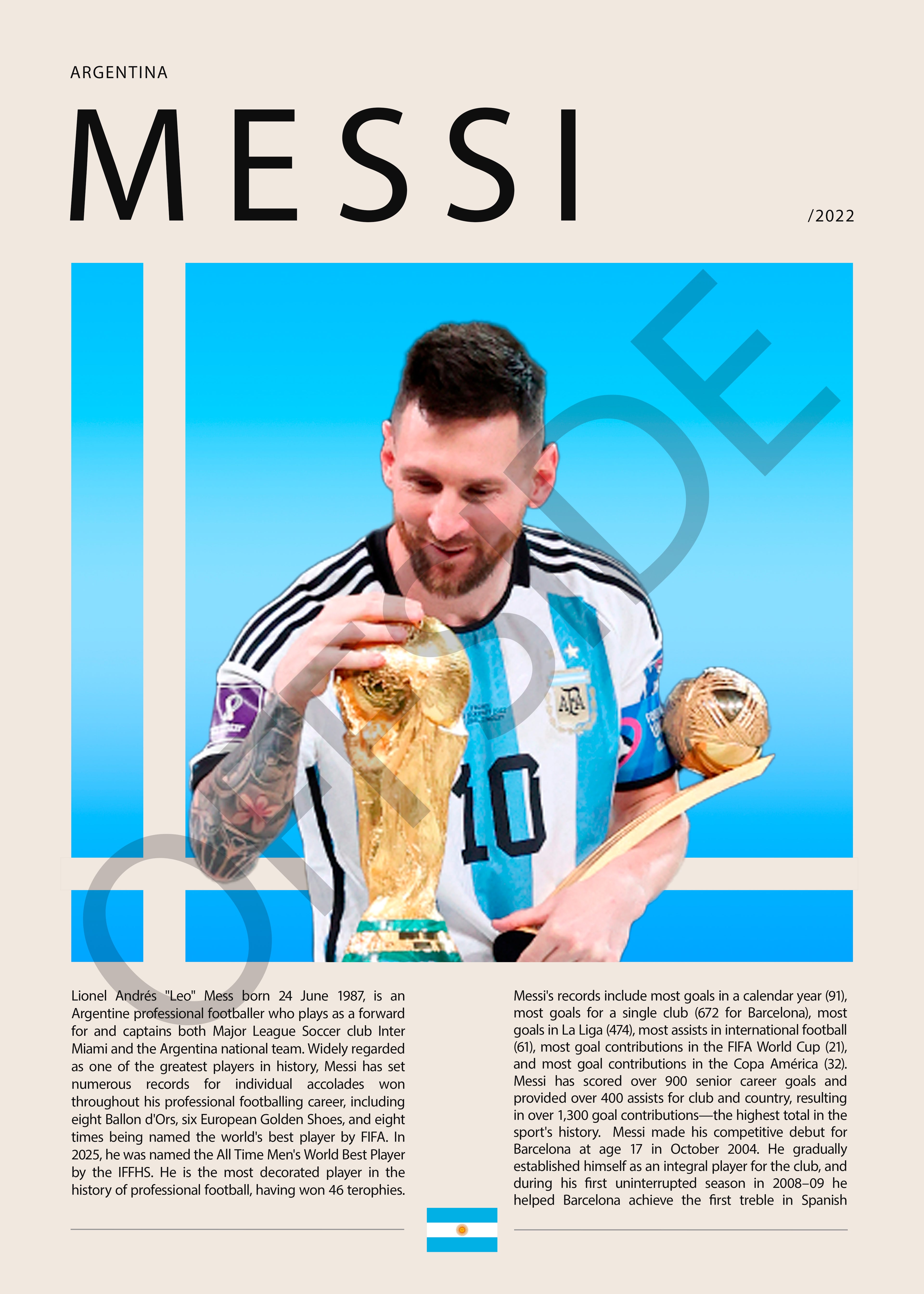 Lionel Messi "La Pulga" Seleccion Argentina Campeón del Mundo vs Francia Qatar 2022
