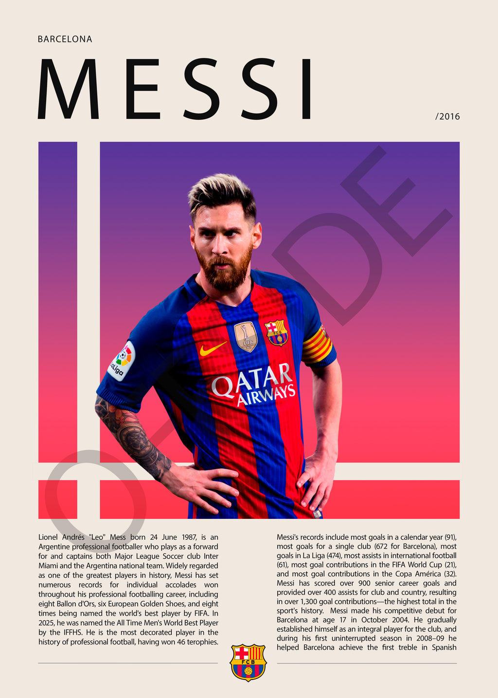 Lionel Messi "La Pulga" en Barcelona Temporada 2016