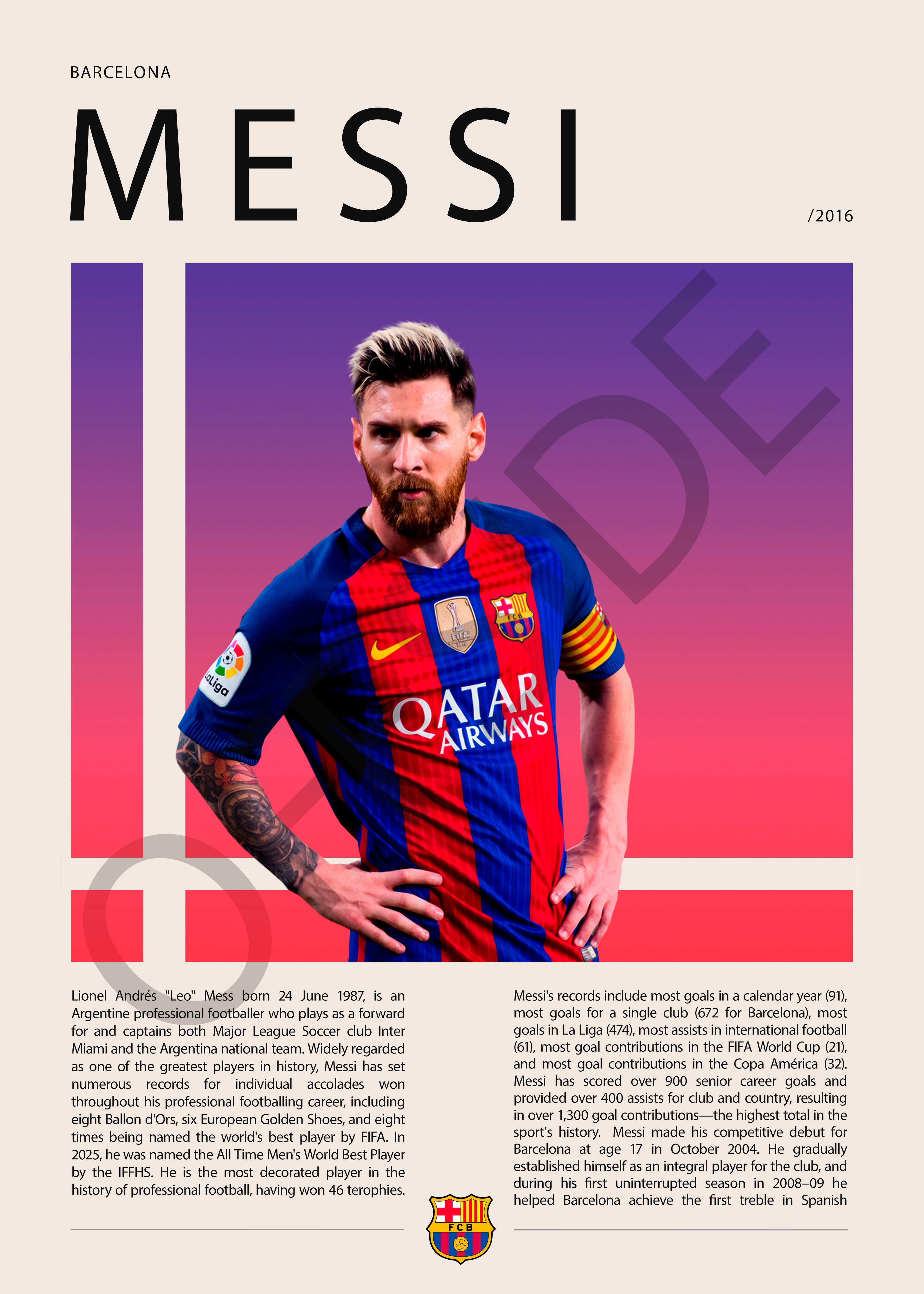 Lionel Messi "La Pulga" en Barcelona Temporada 2016