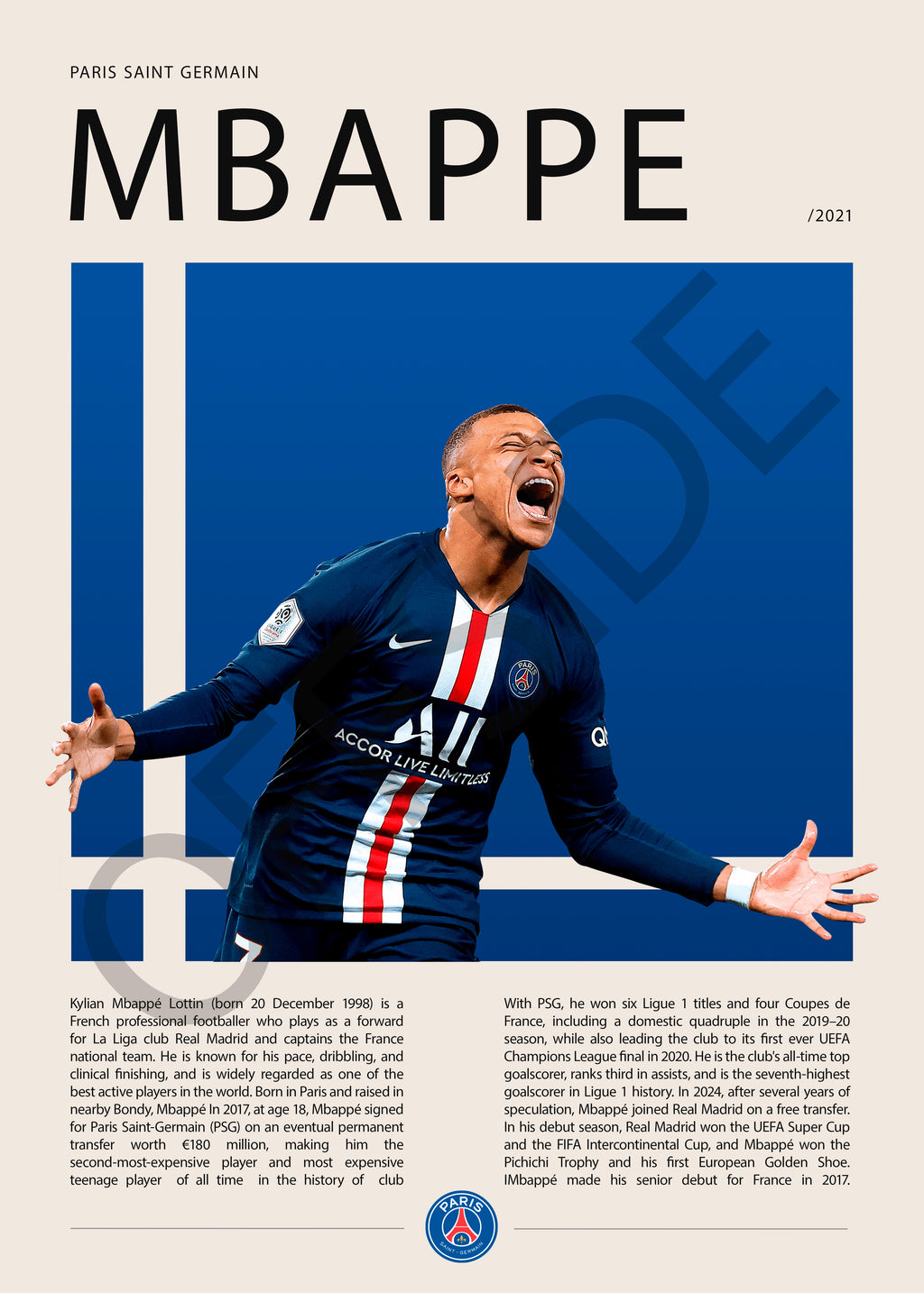 Kylian Mbappé "Kiki "Campeón con Paris Saint Germain 2024