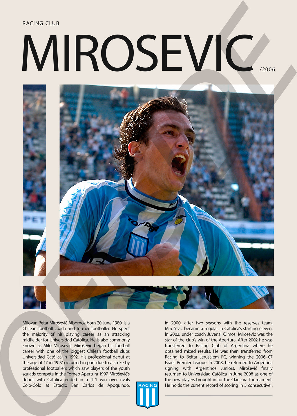 Milovan Mirosevic "Milo" en Racing Temporada 2006