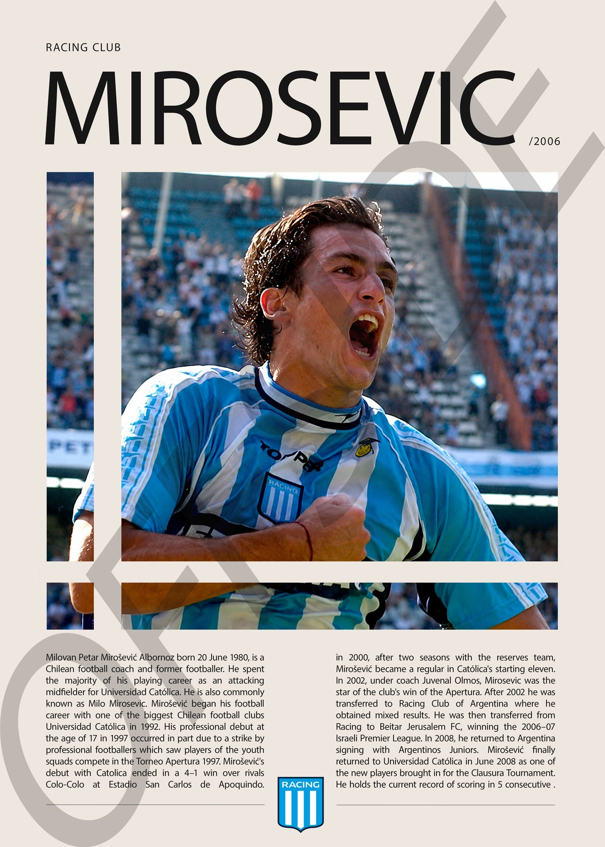 Milovan Mirosevic "Milo" en Racing Temporada 2006