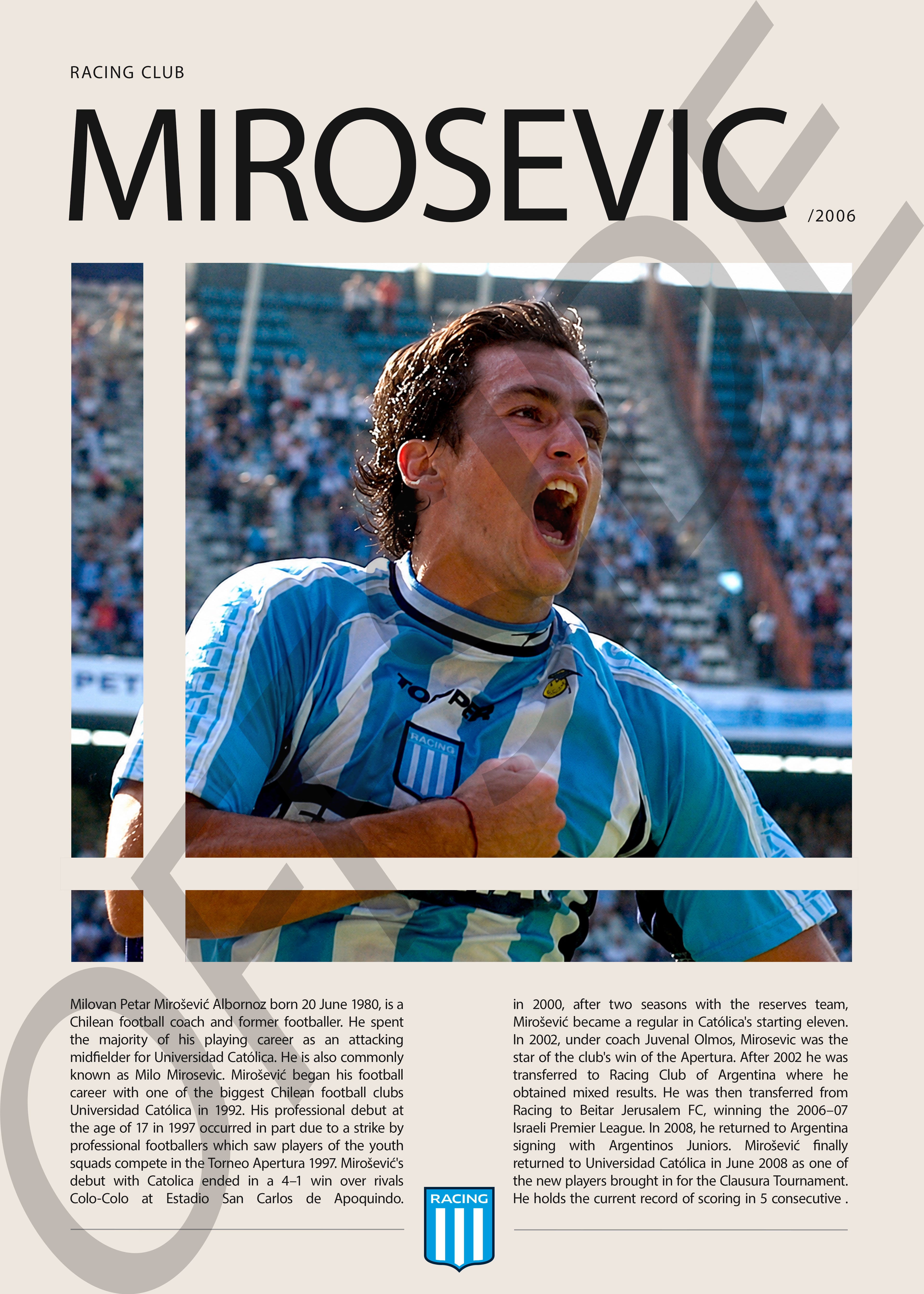 Milovan Mirosevic "Milo" en Racing Temporada 2006