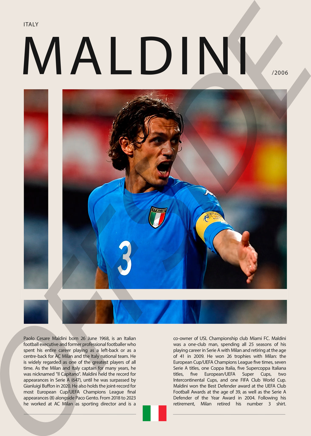Paolo Maldini "L'eterno Capitano" en Italia Clasificatorias 2006