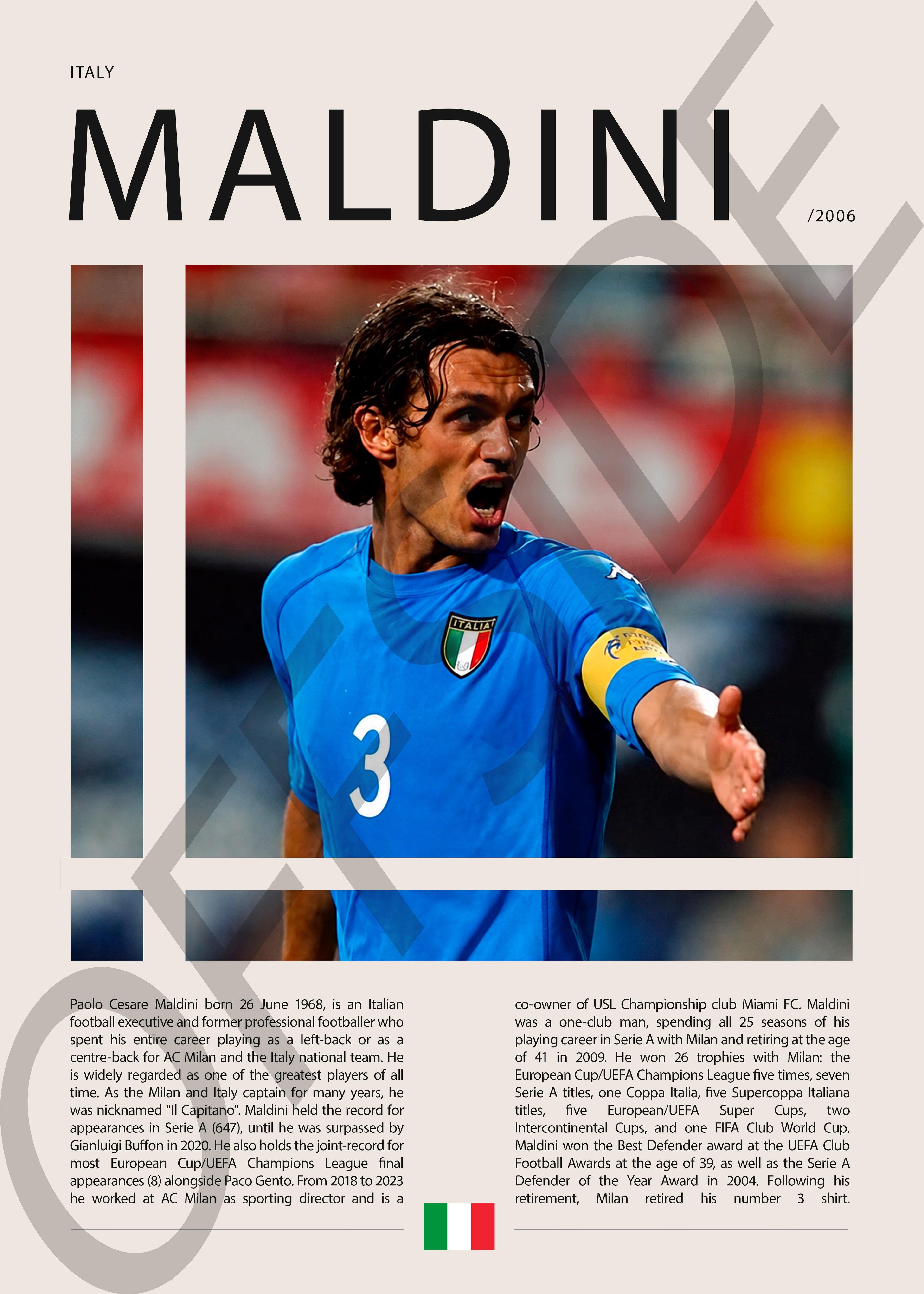 Paolo Maldini "L'eterno Capitano" en Italia Clasificatorias 2006
