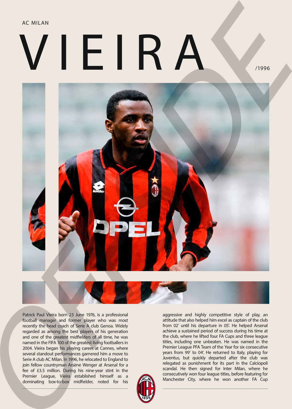 Patrick Vieira "Patrick" en AC Milan Temporada 1996