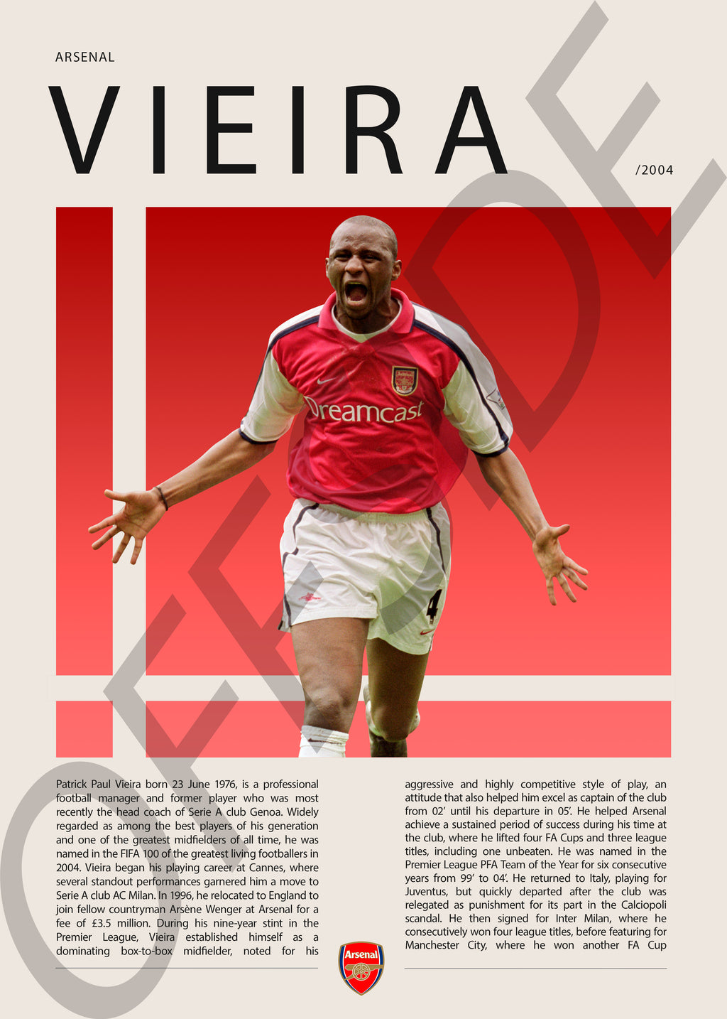 Patrick Vieira "Patrick" en Arsenal Temporada 2004
