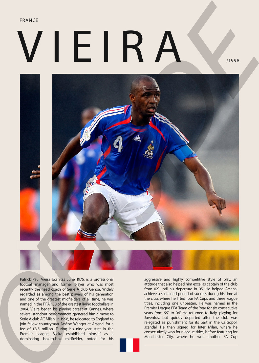 Patrick Vieira "Patrick" en Francia Clasificatorias 1998