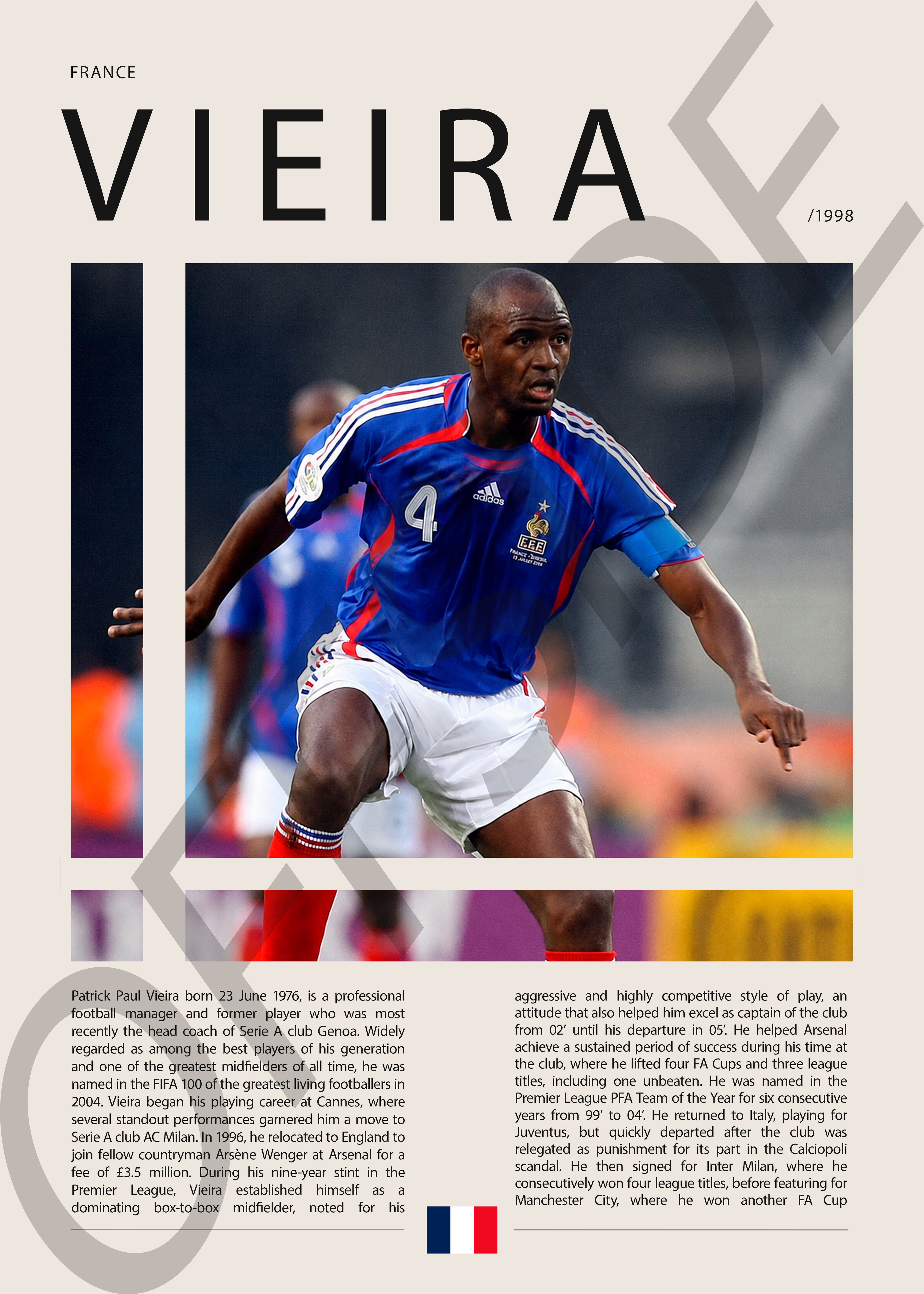 Patrick Vieira "Patrick" en Francia Clasificatorias 1998