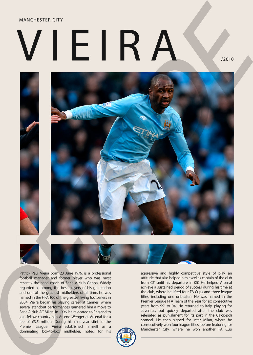 Patrick Vieira "Patrick" en Manchester City Temporada 2010