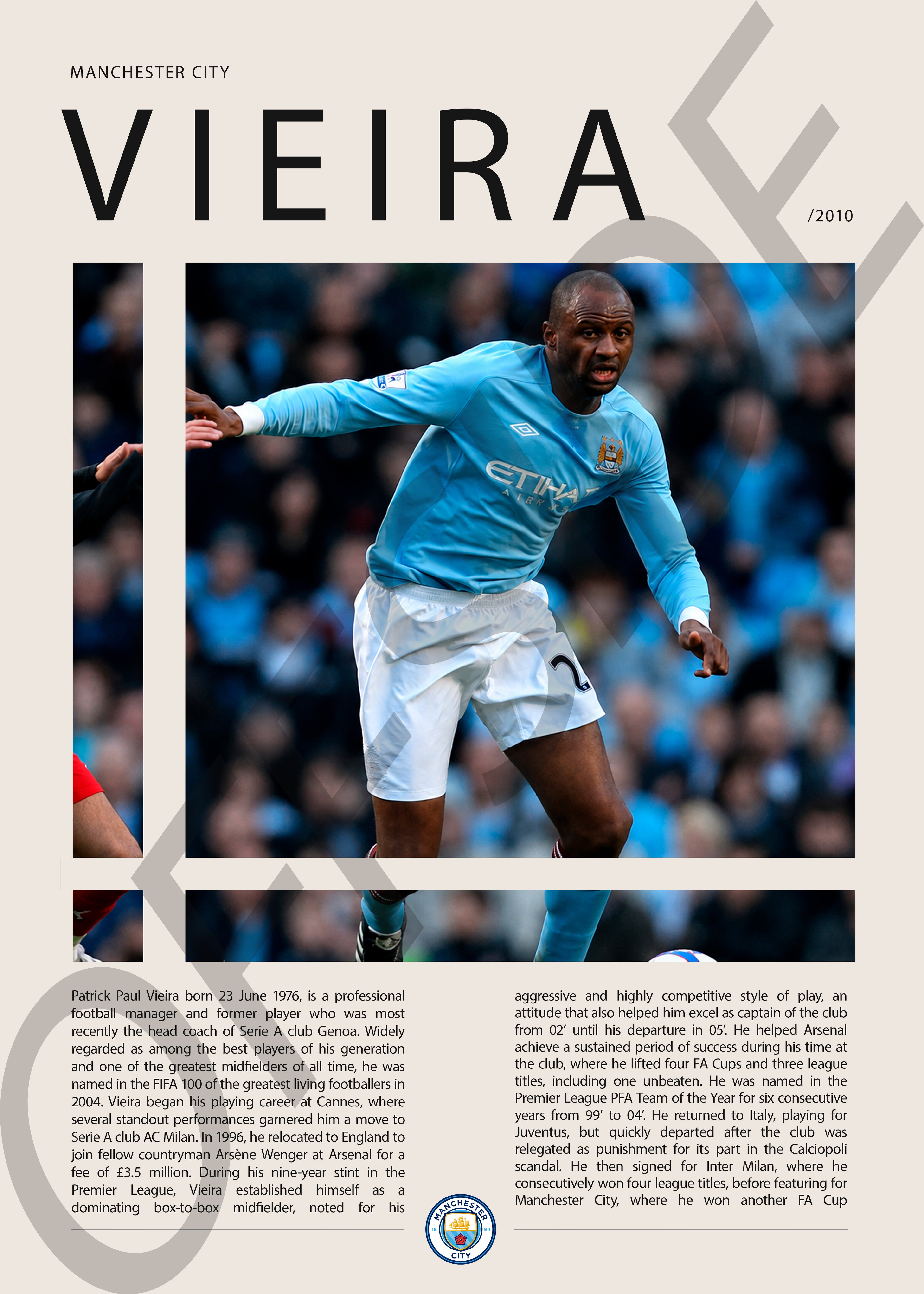 Patrick Vieira "Patrick" en Manchester City Temporada 2010